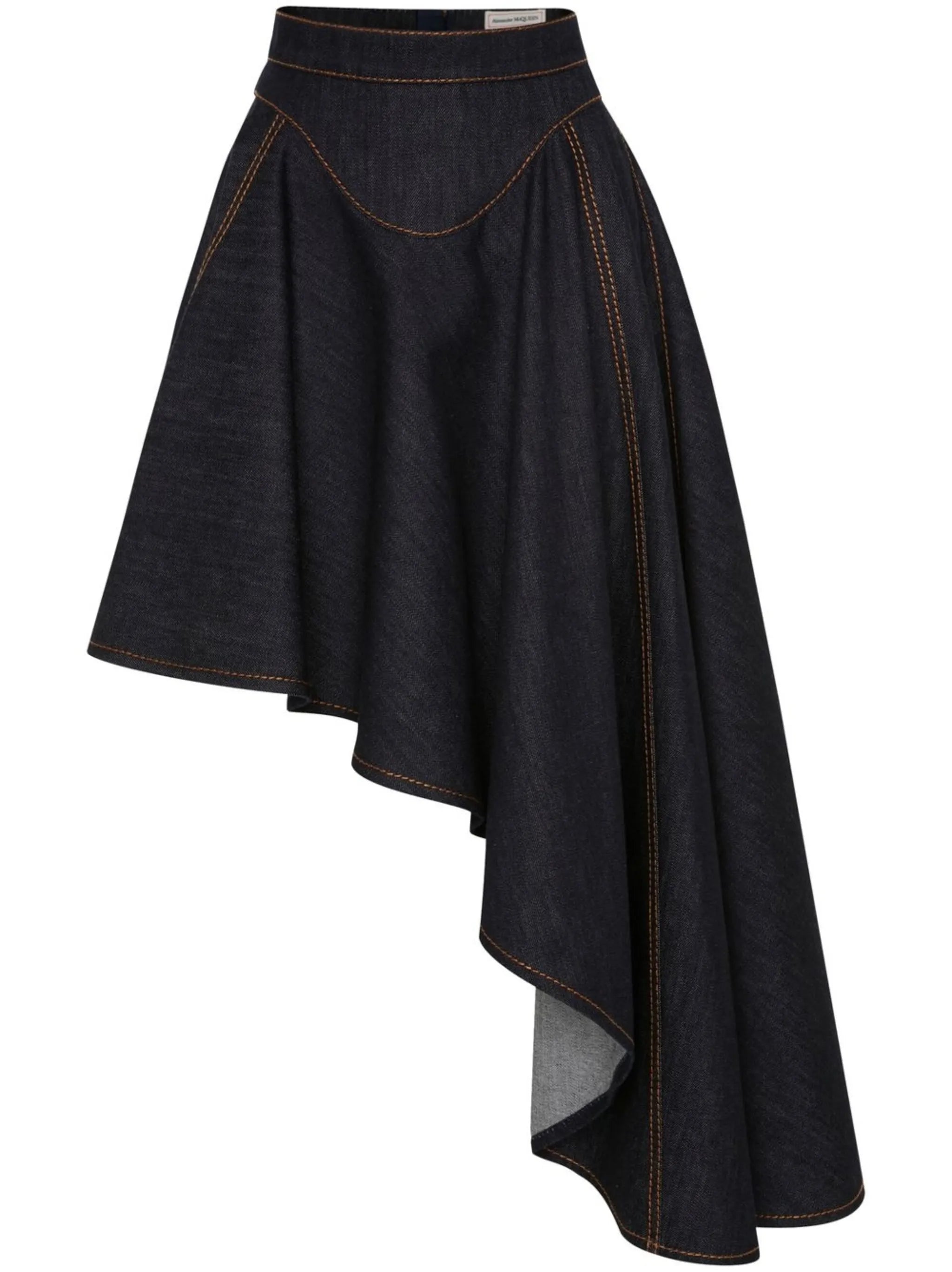 asymmetric midi skirt