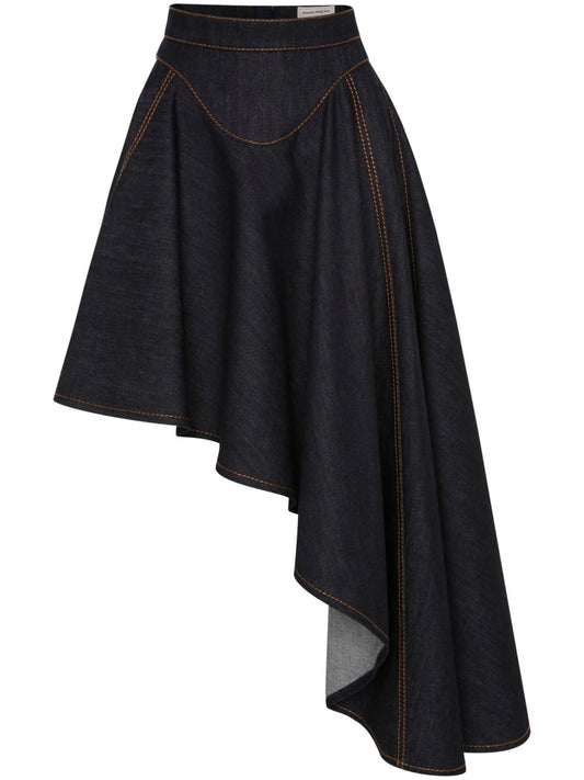asymmetric midi skirt