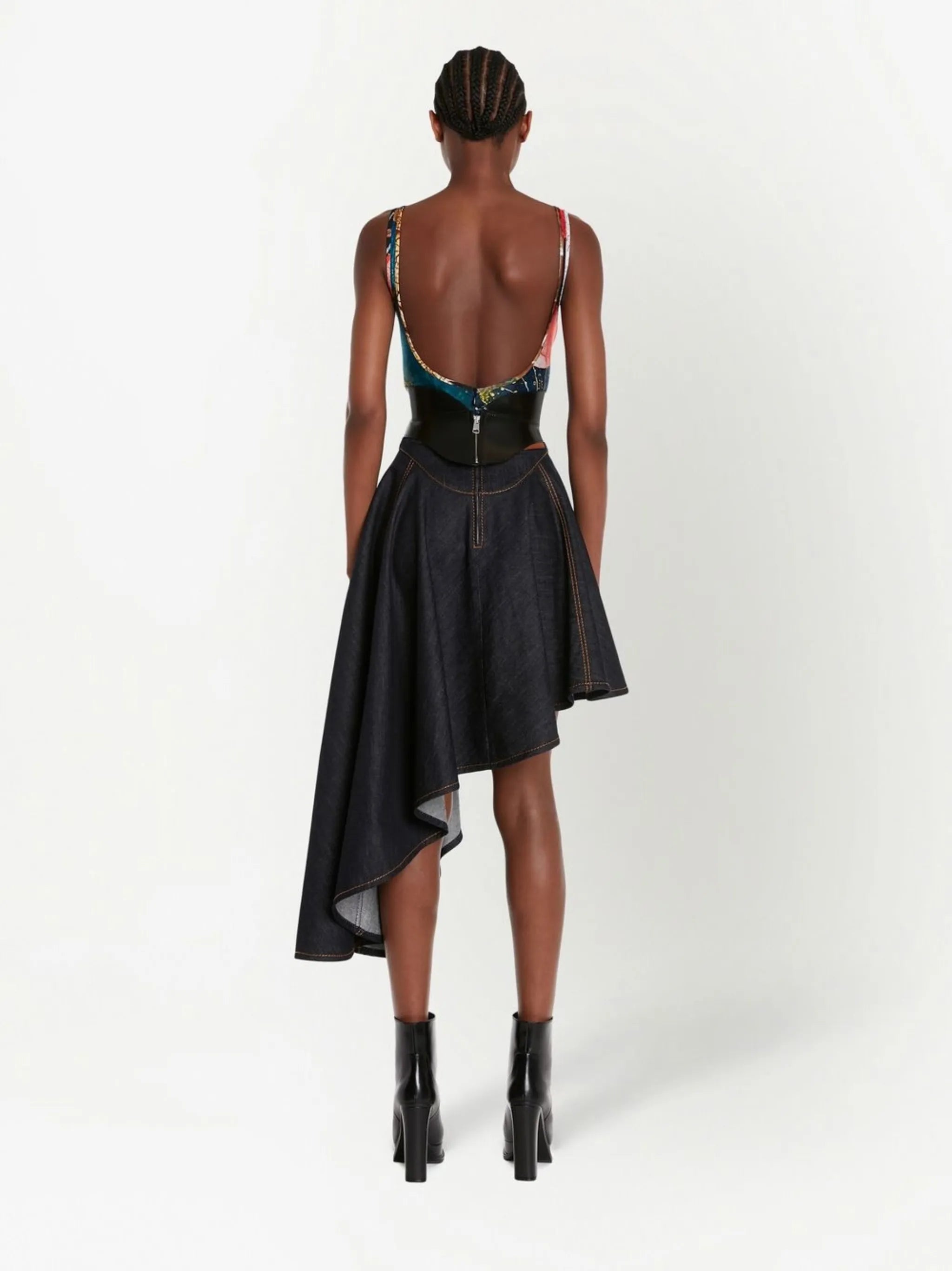 asymmetric midi skirt