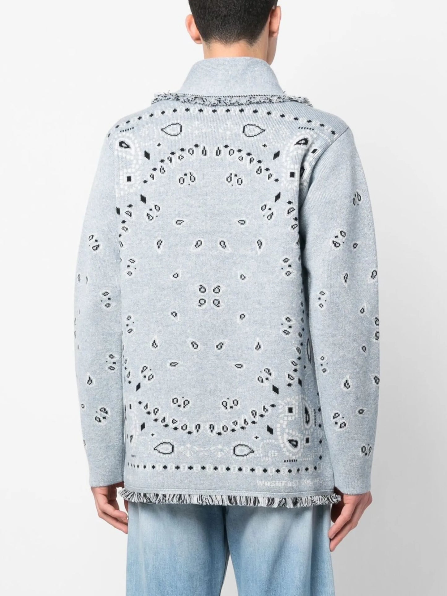 Bandana jacquard cashmere cardigan