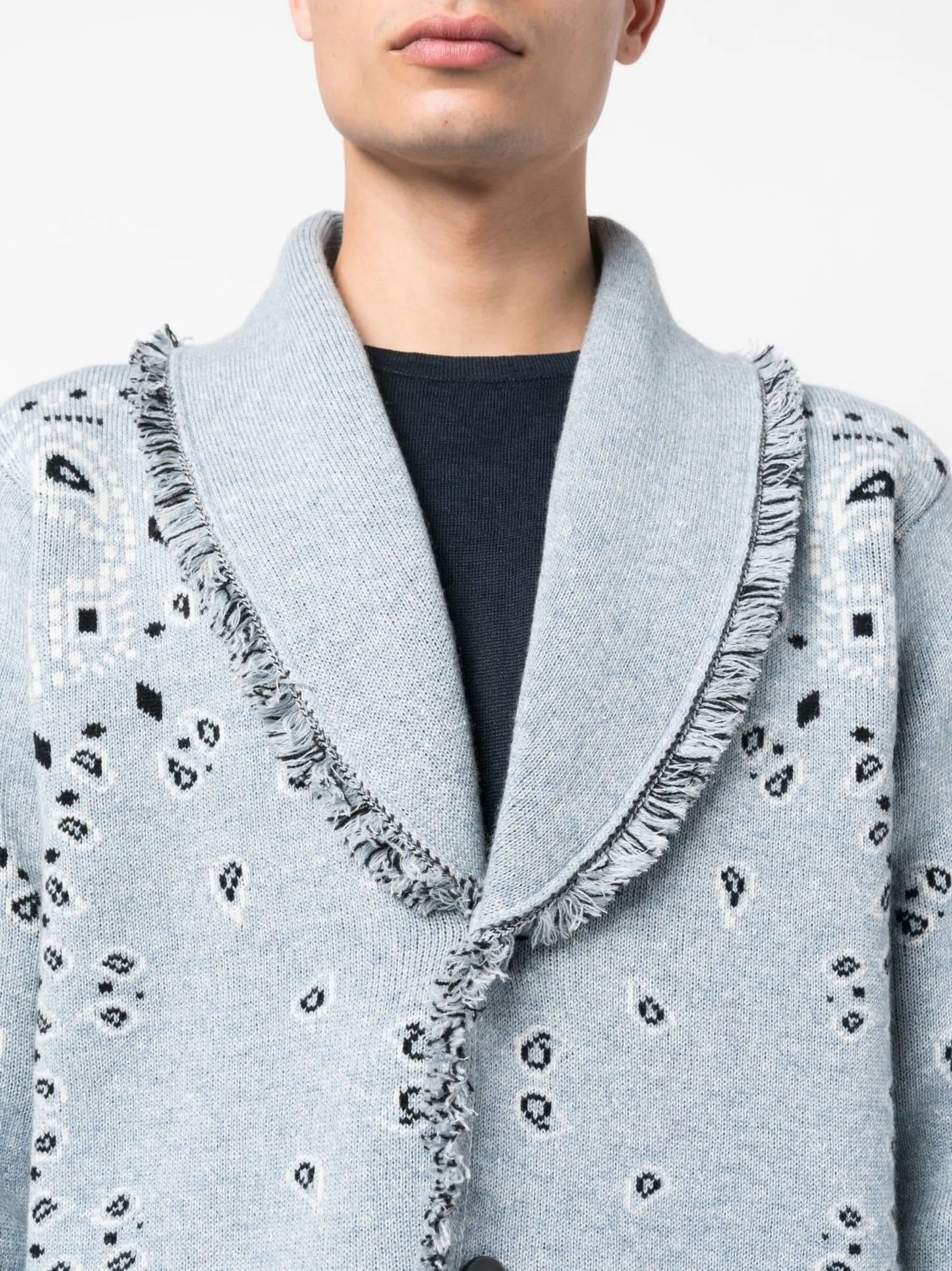 Bandana jacquard cashmere cardigan