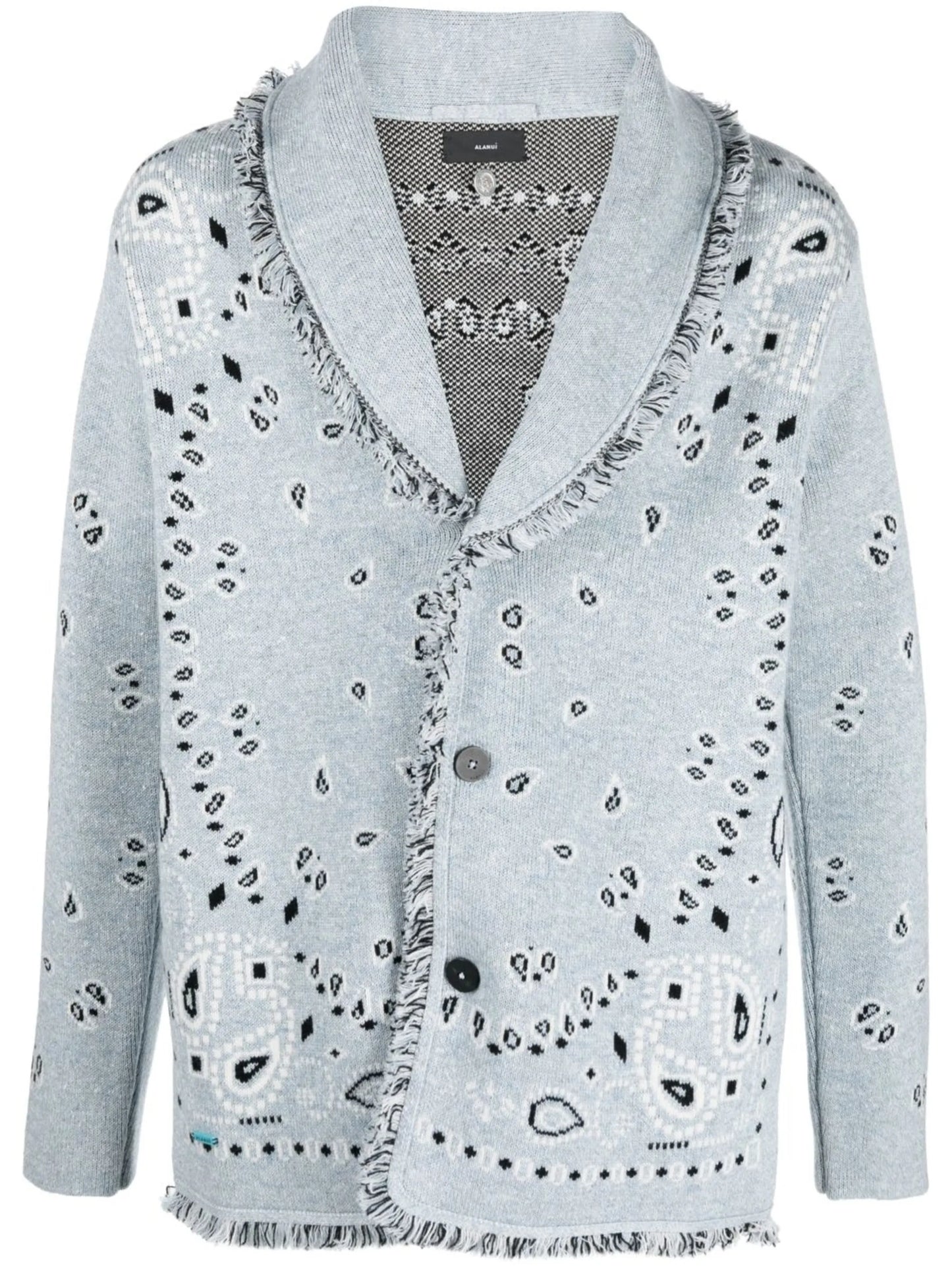 Bandana jacquard cashmere cardigan