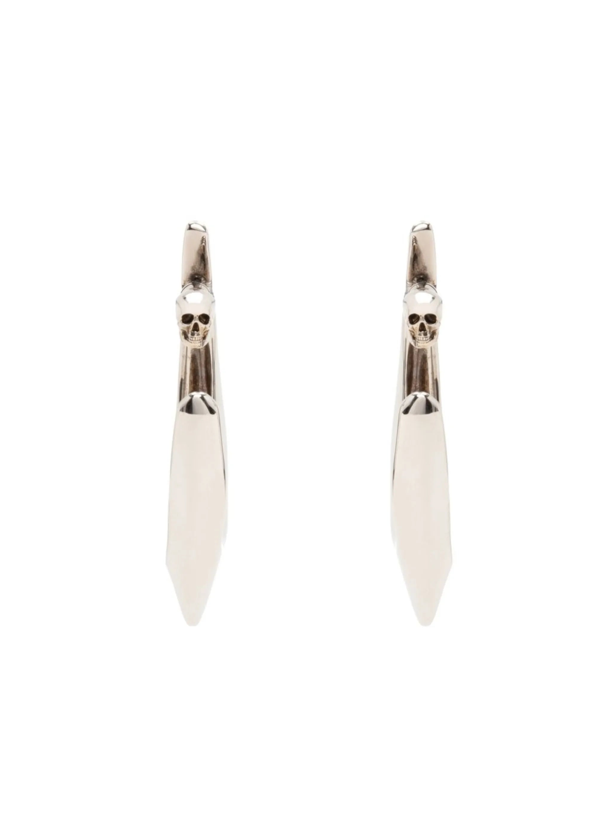 skull fastening polished-finish earrings
