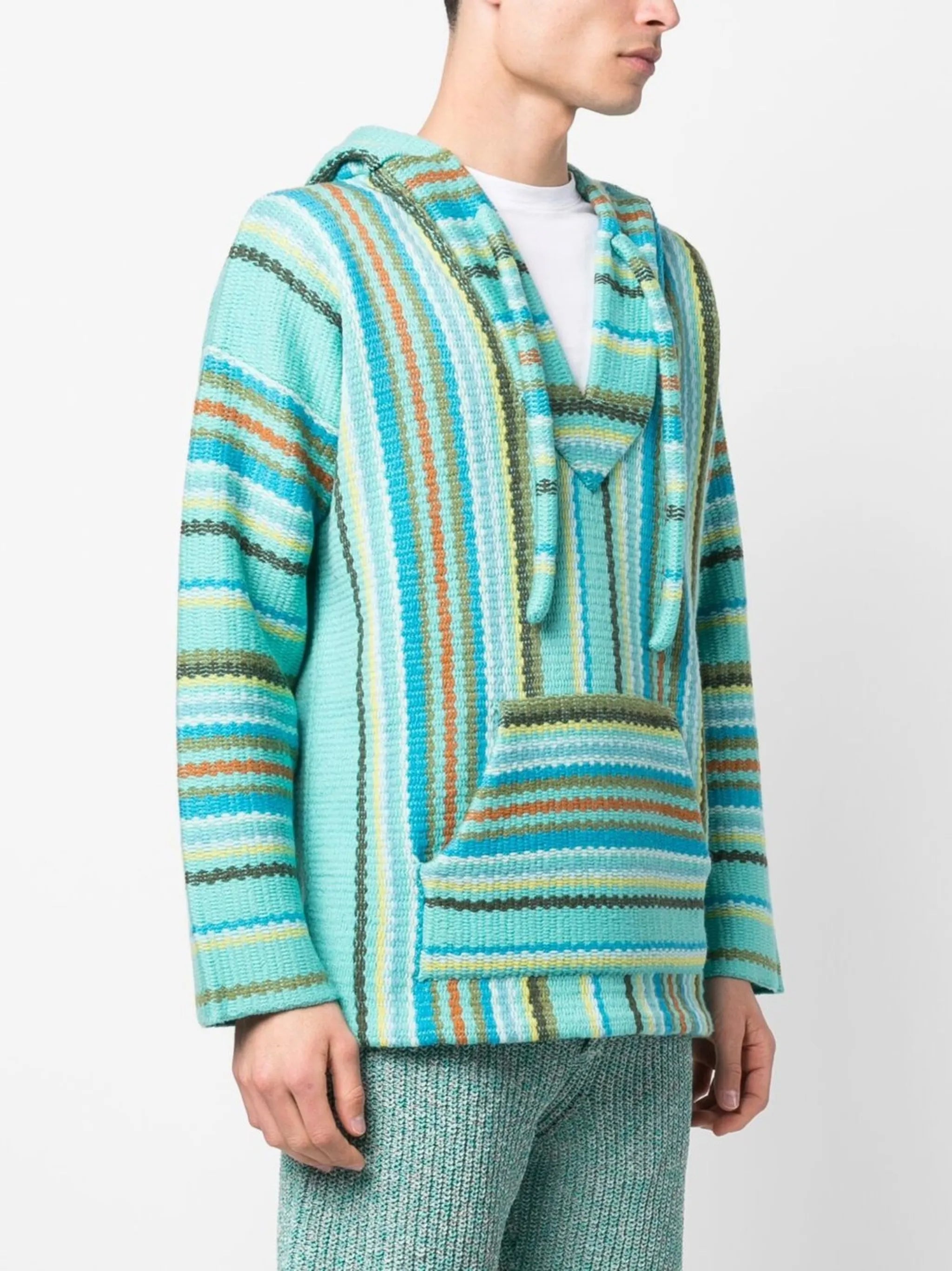 stripe-print pullover hoodie