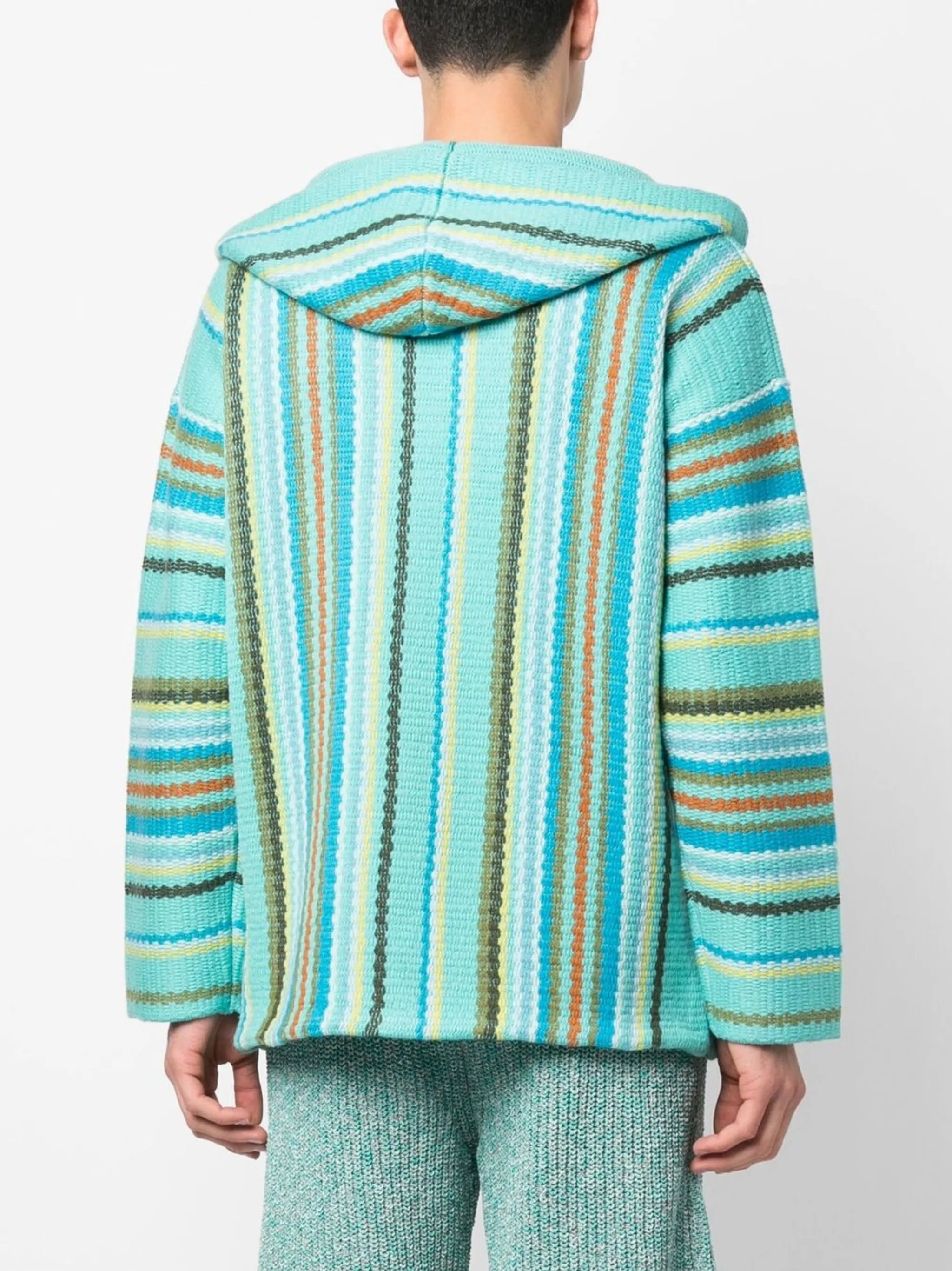 stripe-print pullover hoodie