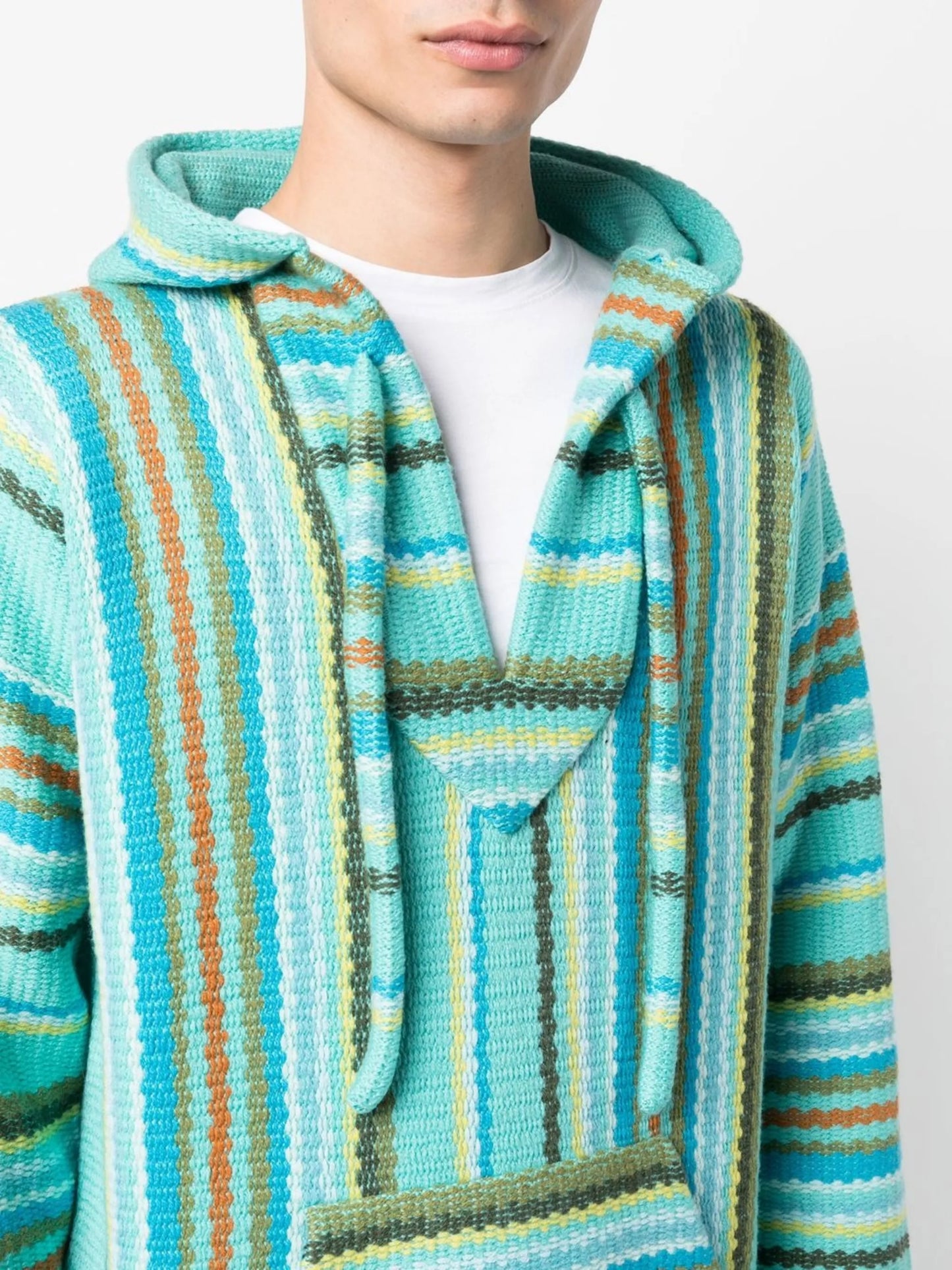 stripe-print pullover hoodie