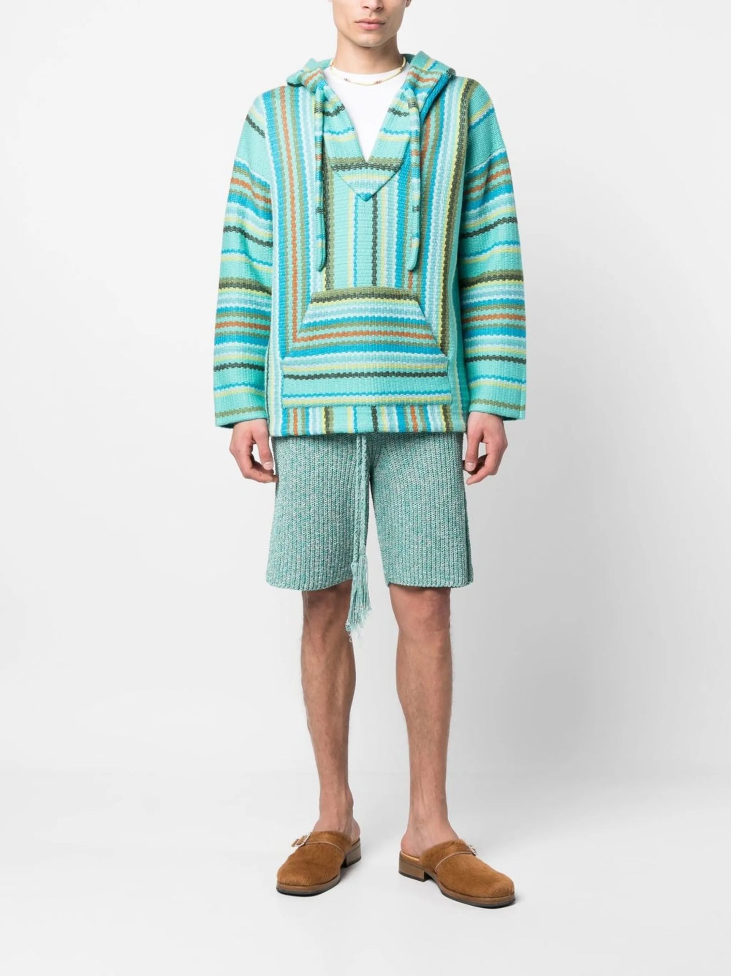 stripe-print pullover hoodie