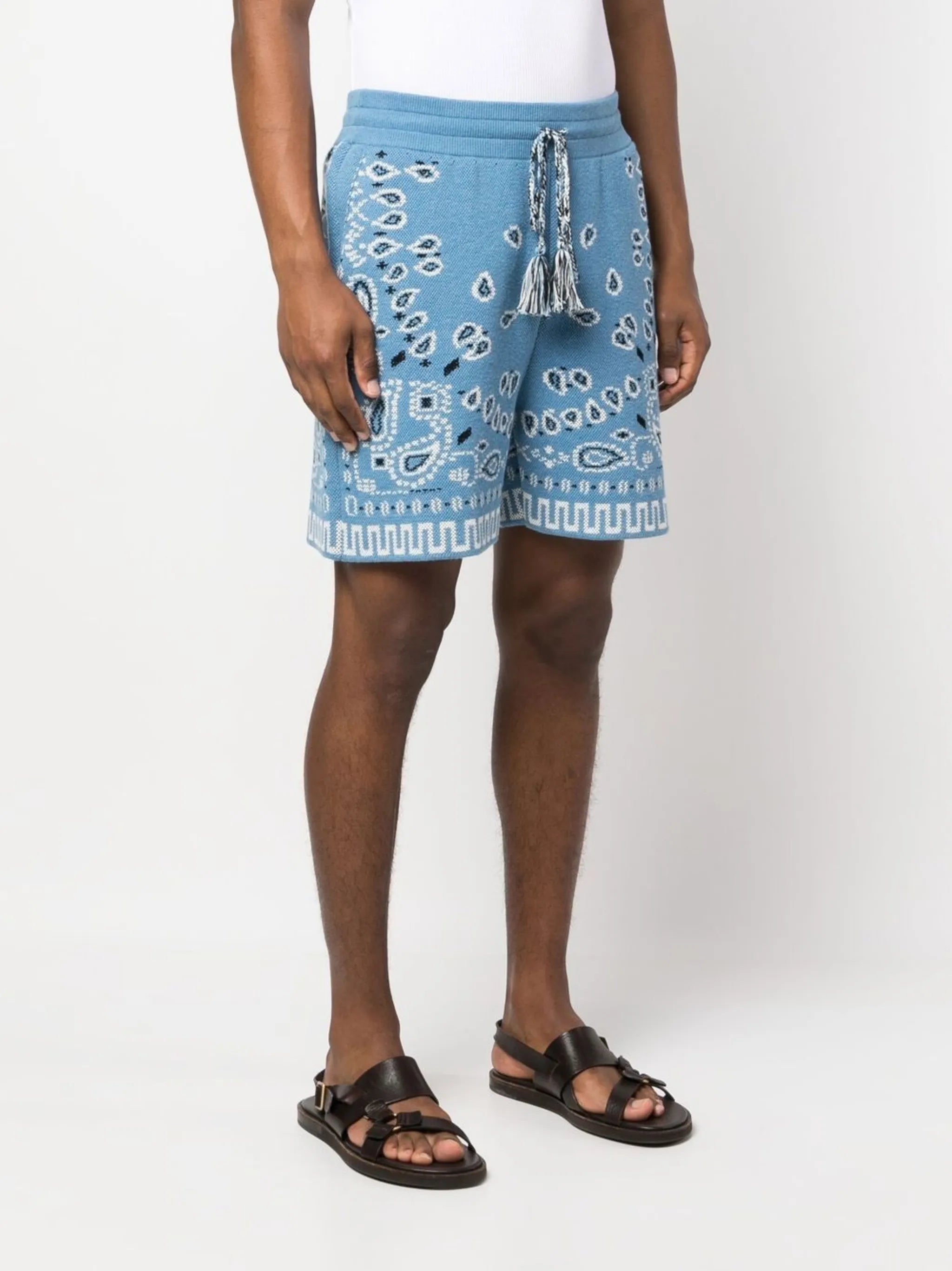 bandana-print track shorts