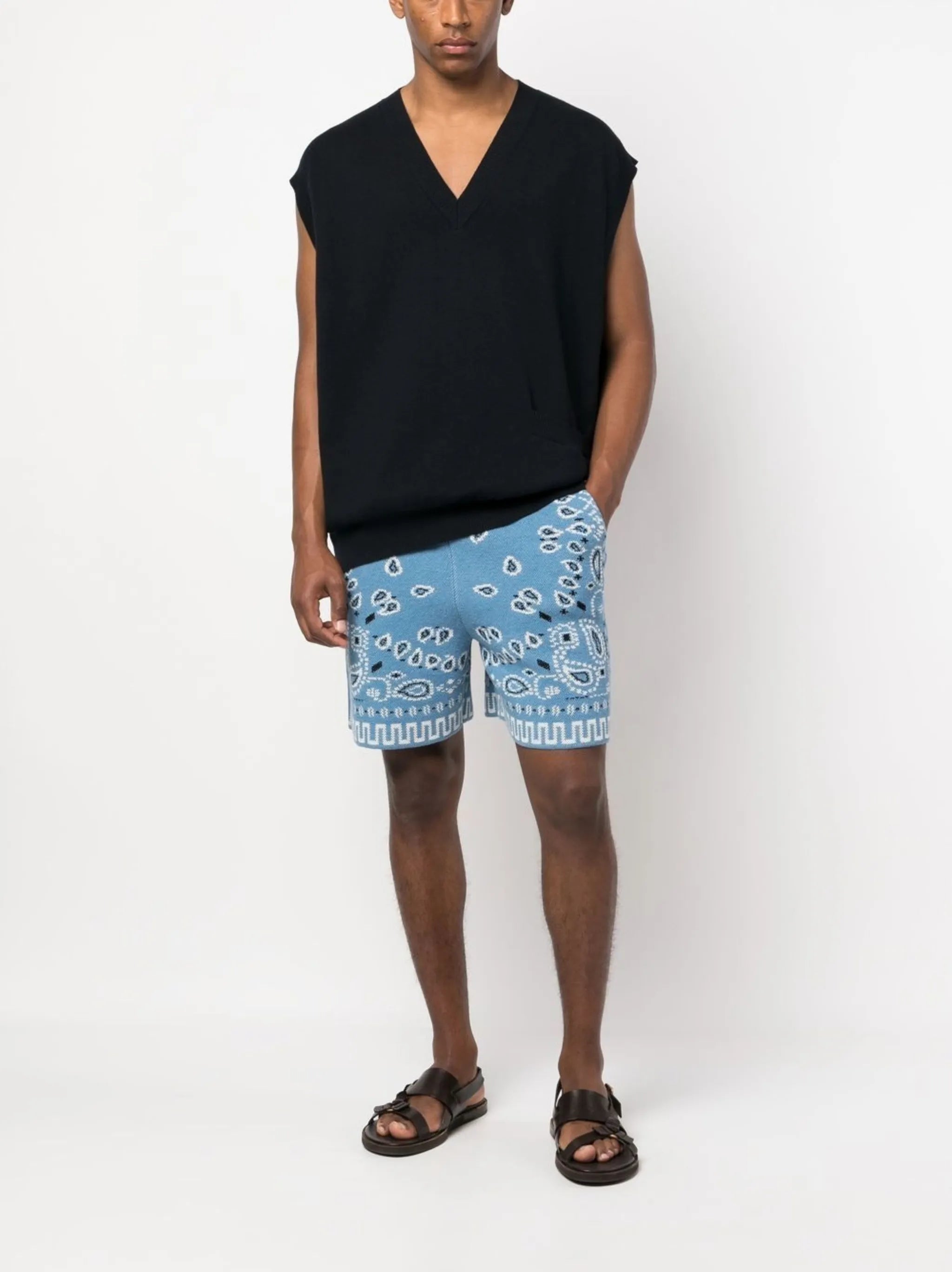 bandana-print track shorts