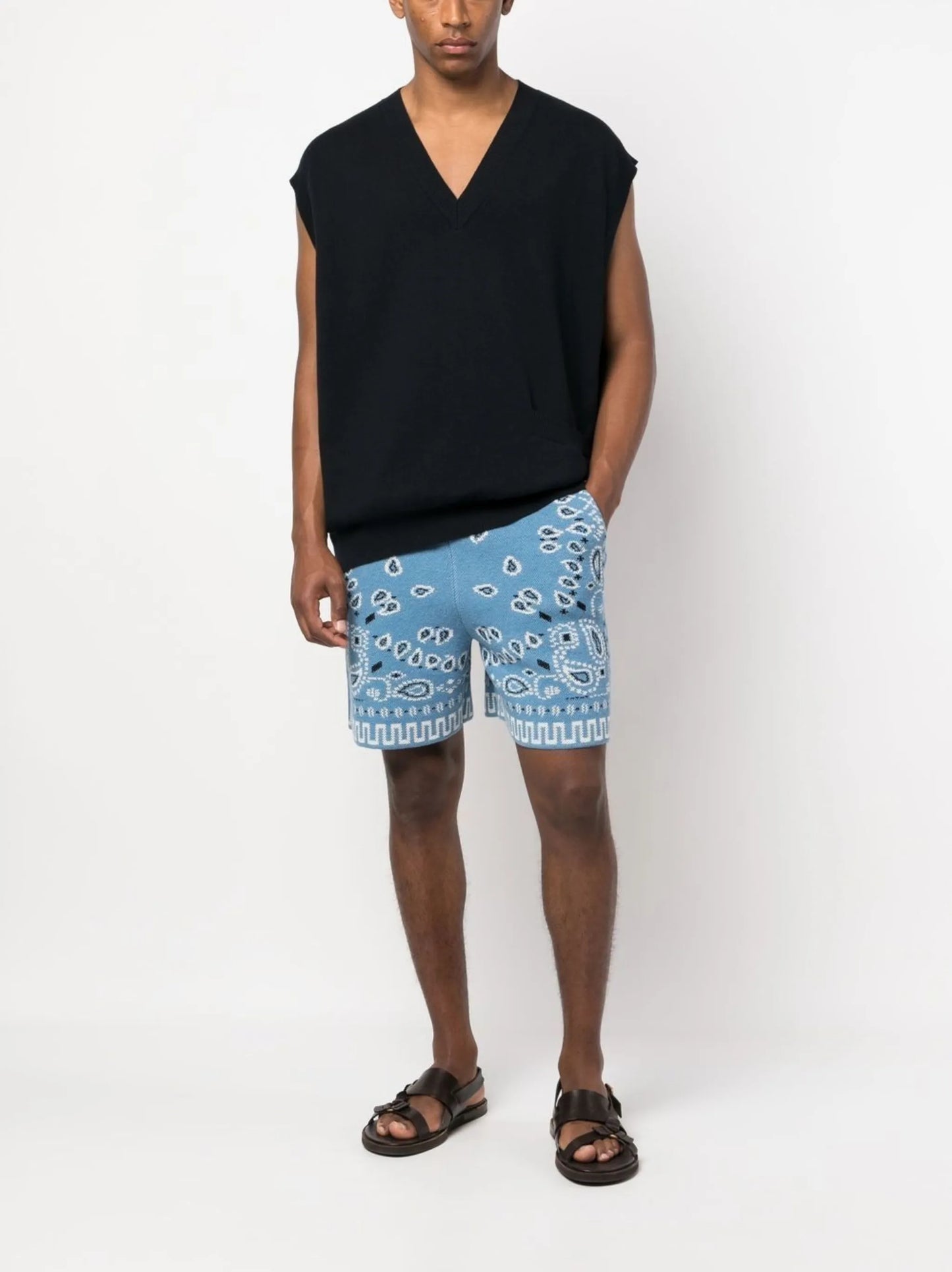 bandana-print track shorts