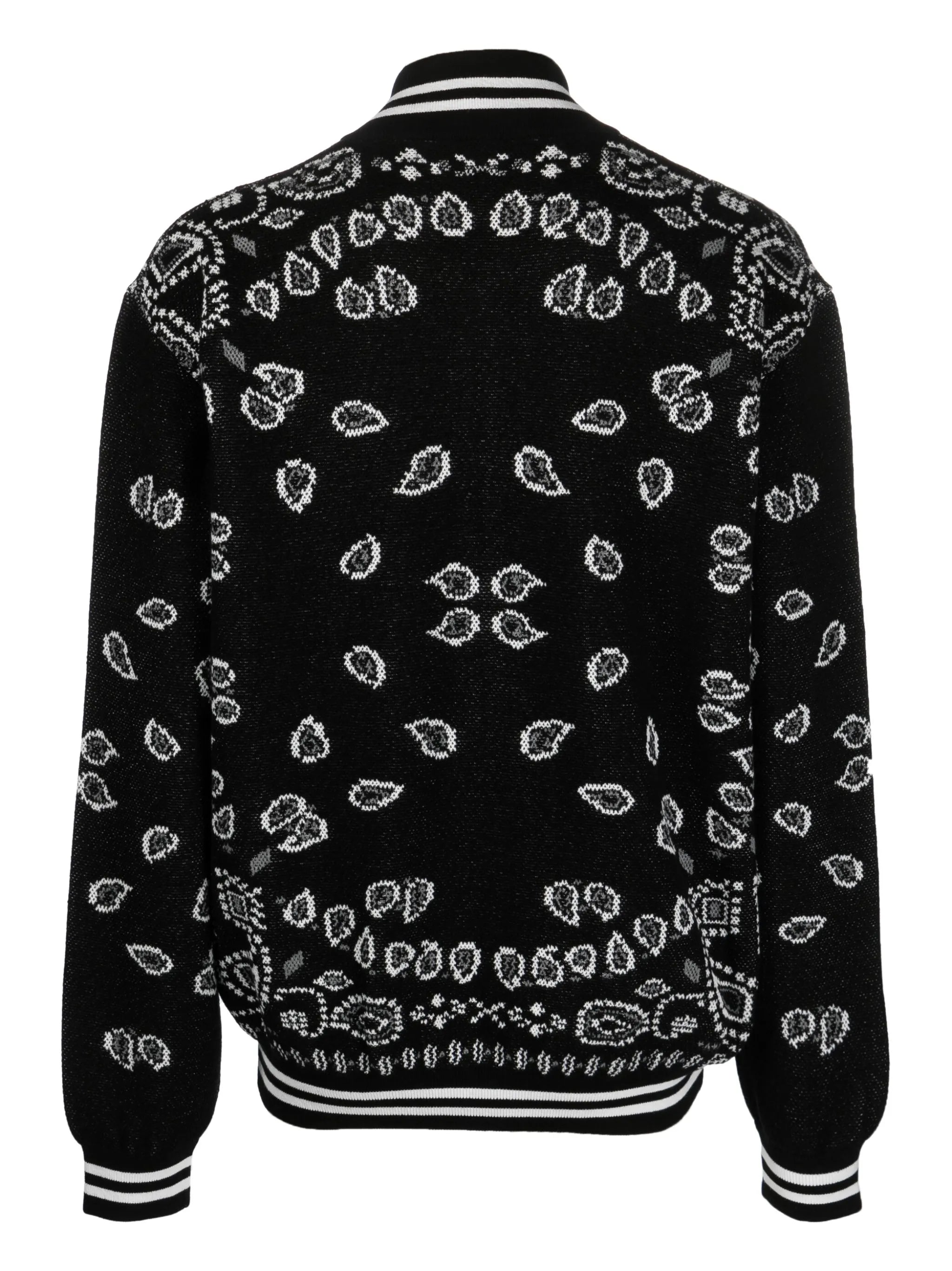 intarsia-knit zip-up bomber jacket
