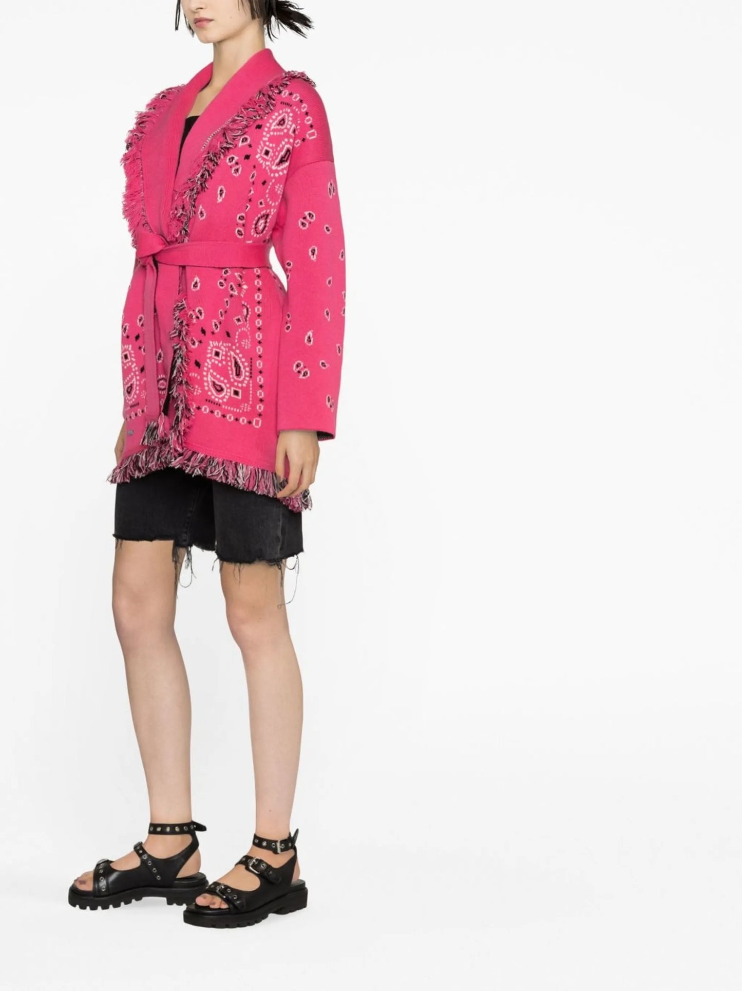 Bandana belted cardigan