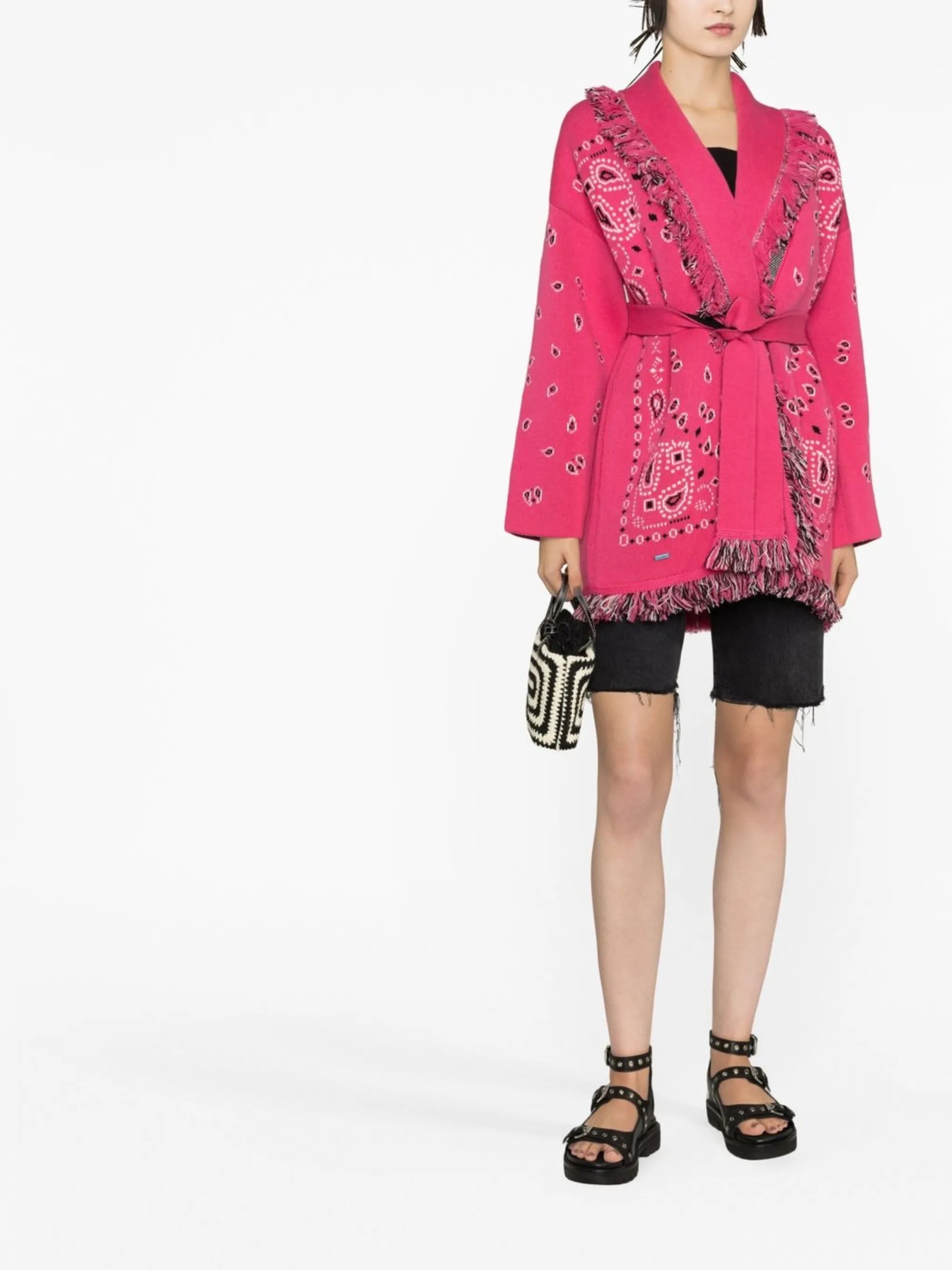 Bandana belted cardigan