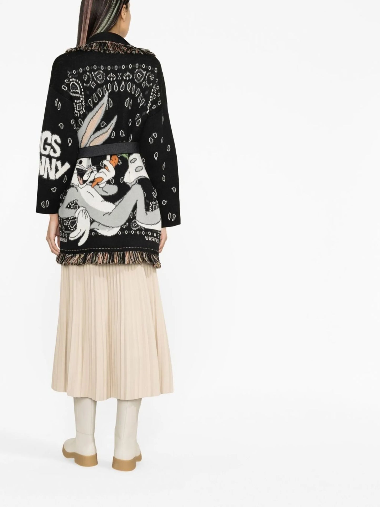 intarsia-knit pattern cardigan