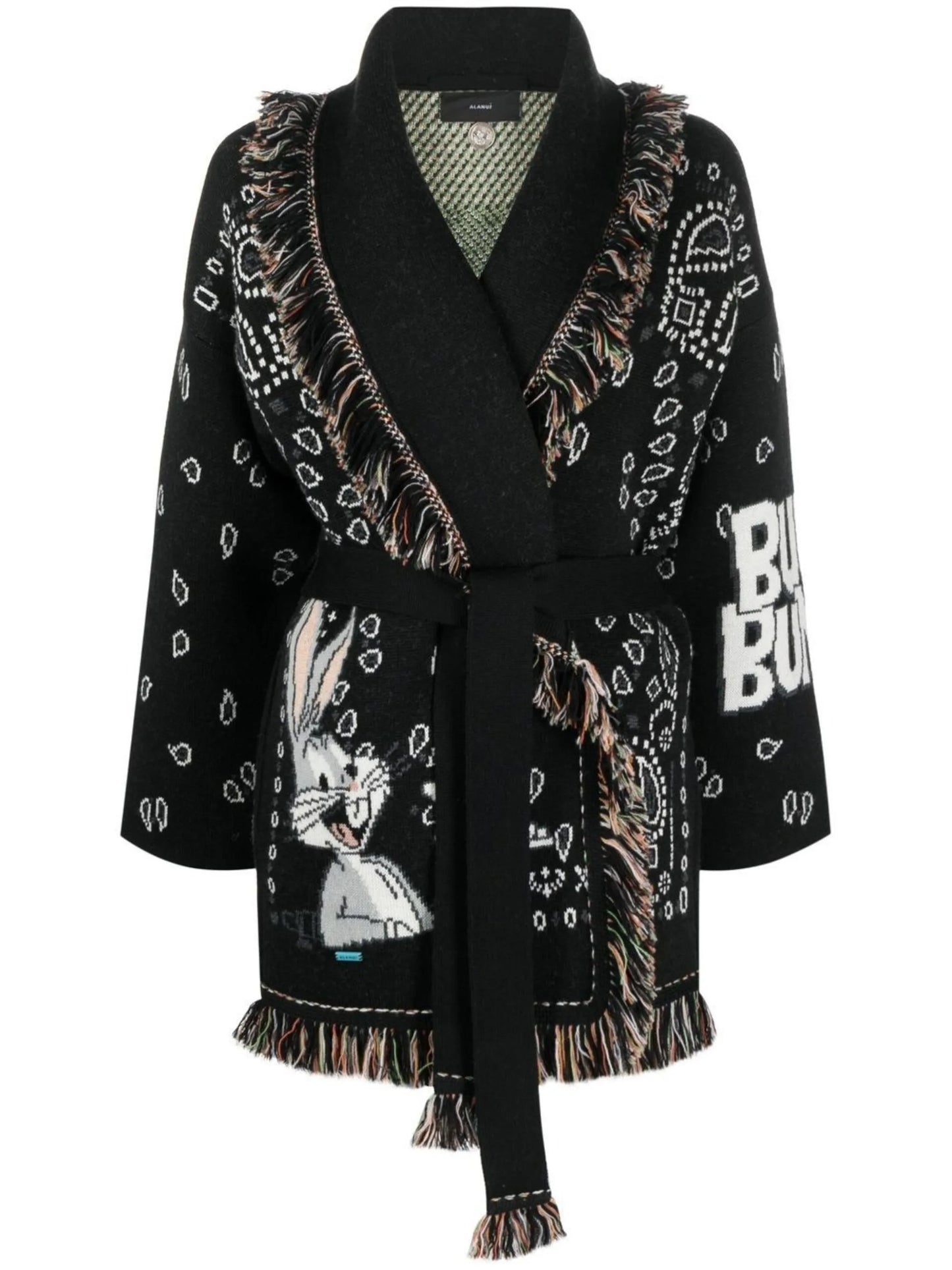 intarsia-knit pattern cardigan