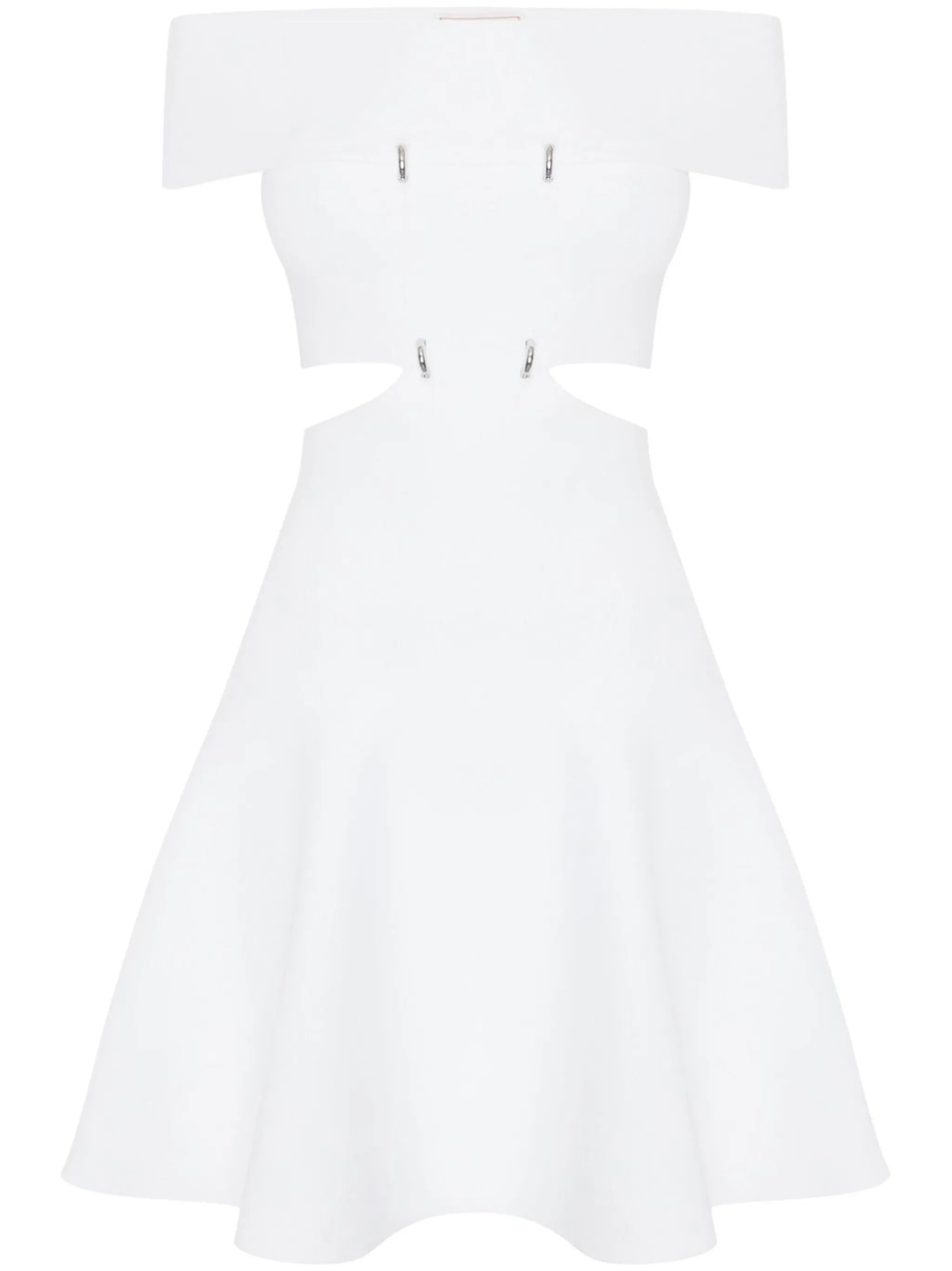 off-shoulder flared mini dress