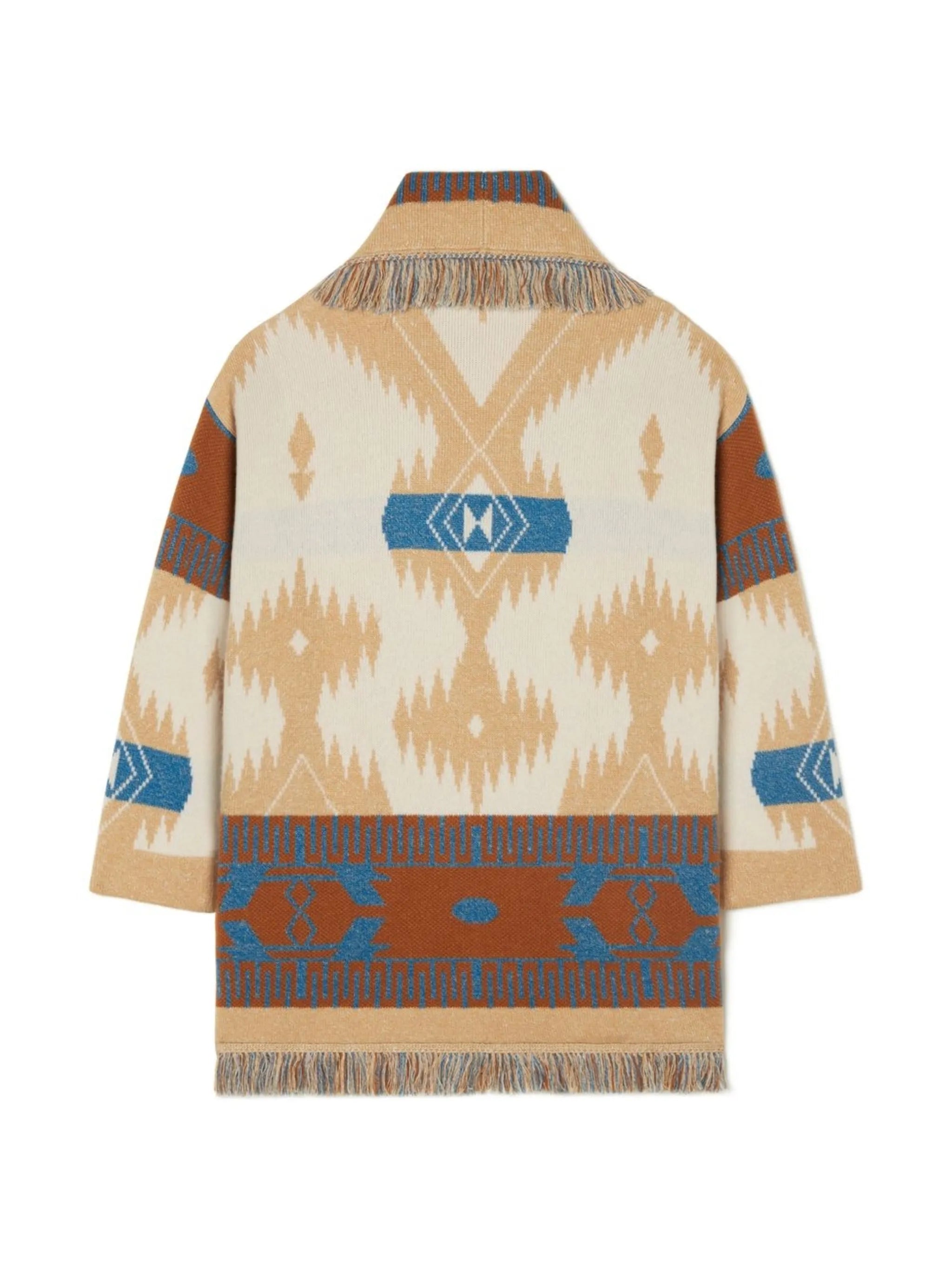 wool graphic-jacquard cardigan