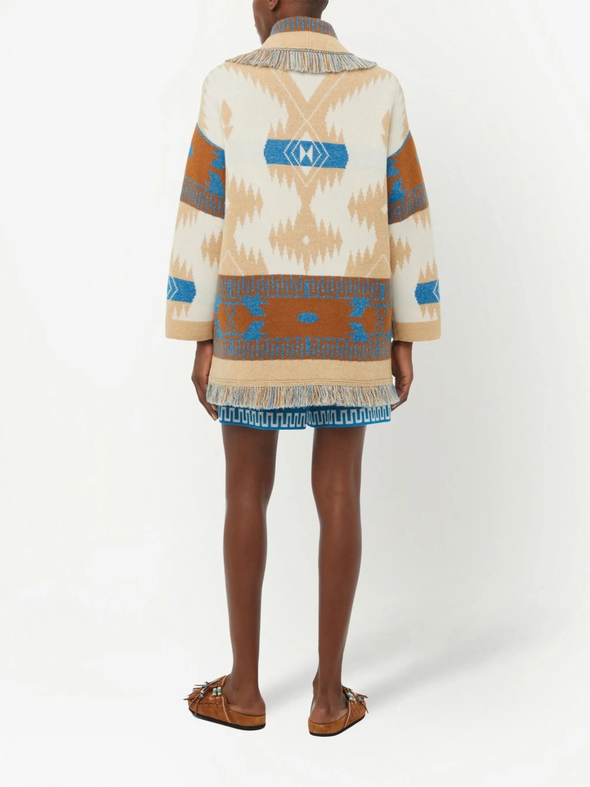 wool graphic-jacquard cardigan