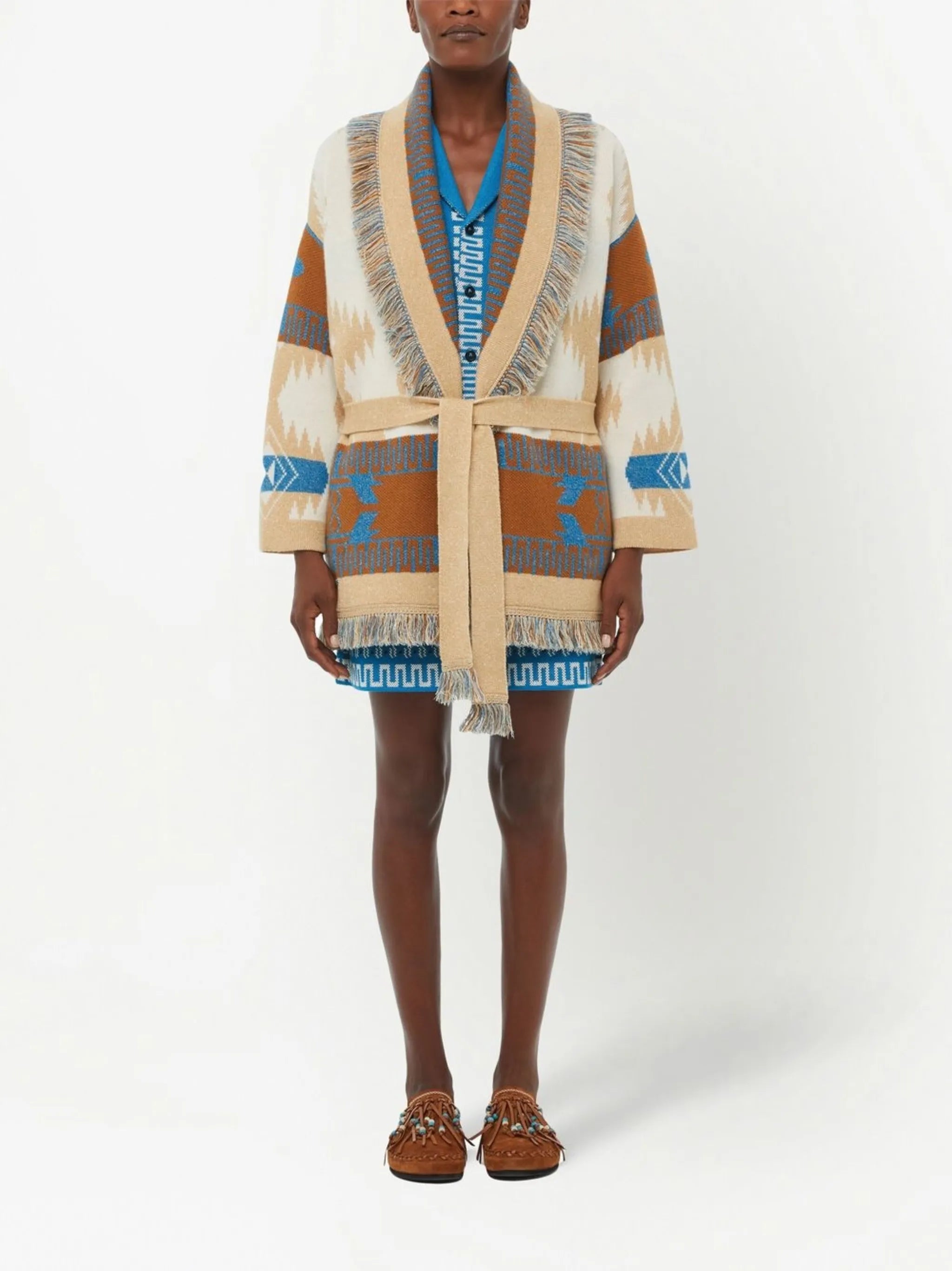 wool graphic-jacquard cardigan