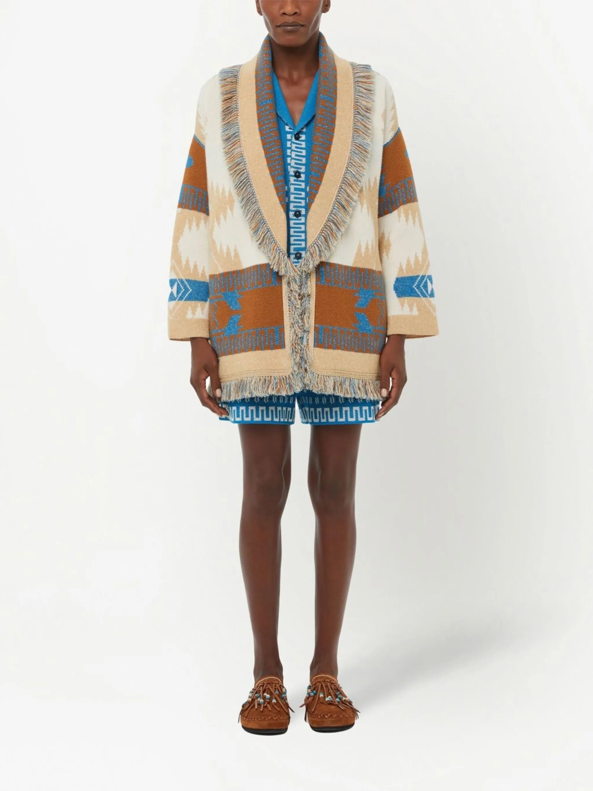 wool graphic-jacquard cardigan