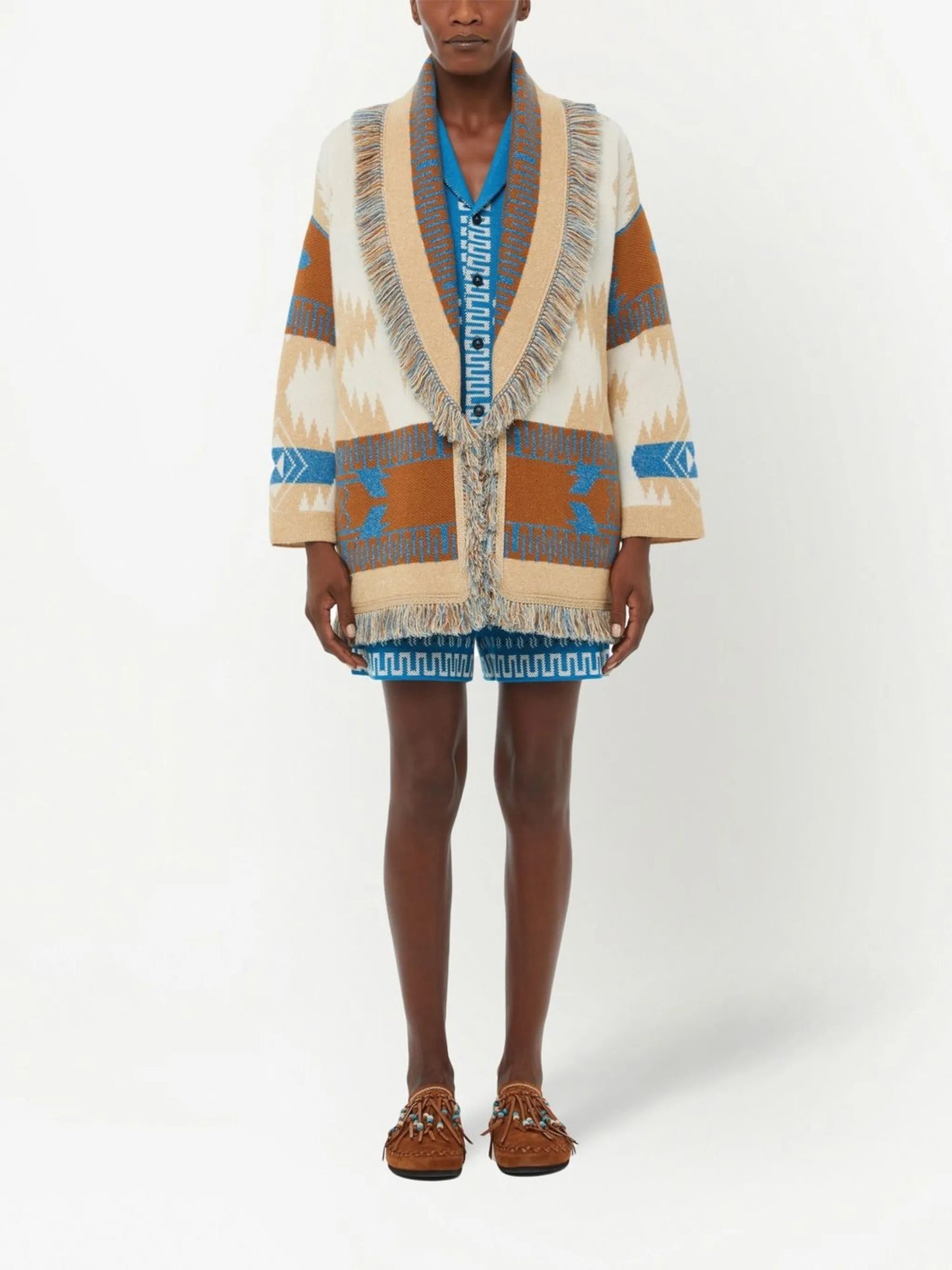 wool graphic-jacquard cardigan