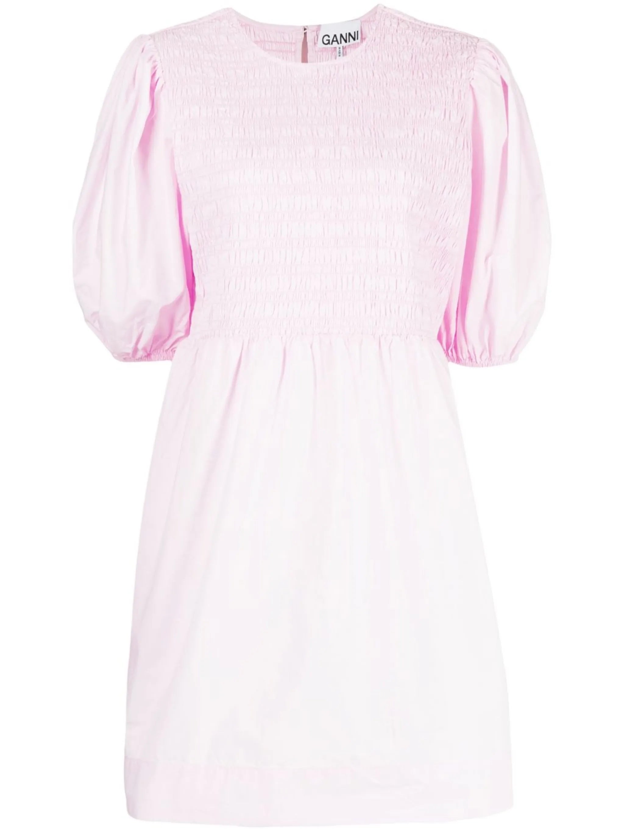 smocked organic cotton mini dress