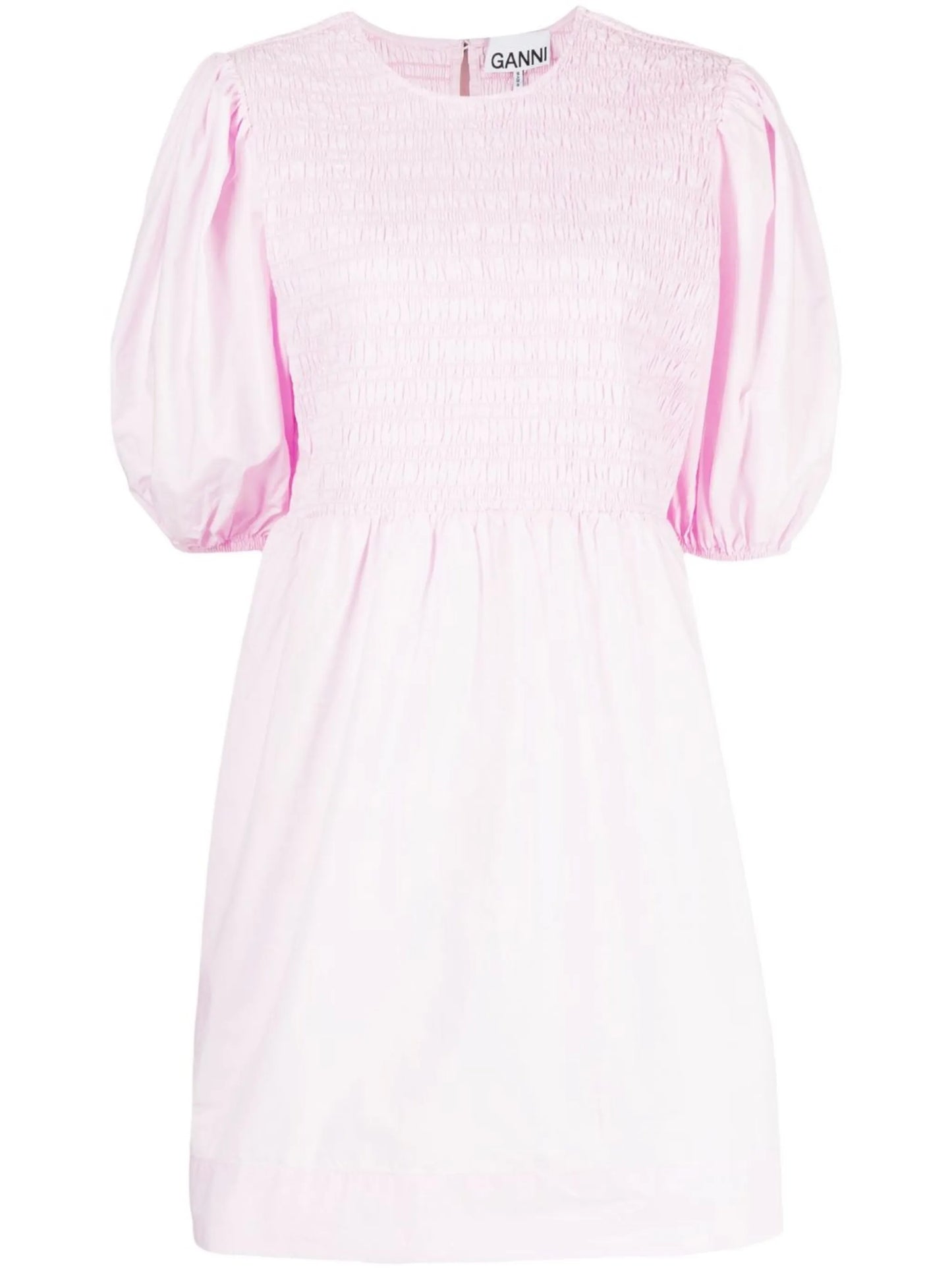smocked organic cotton mini dress