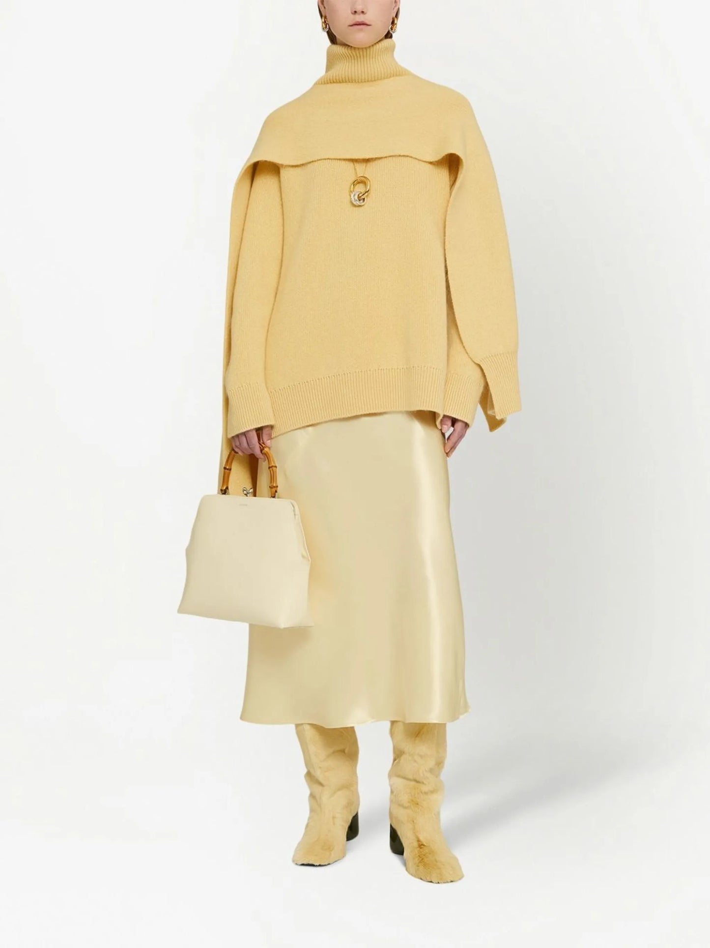 high-waist mid-calf skirt
