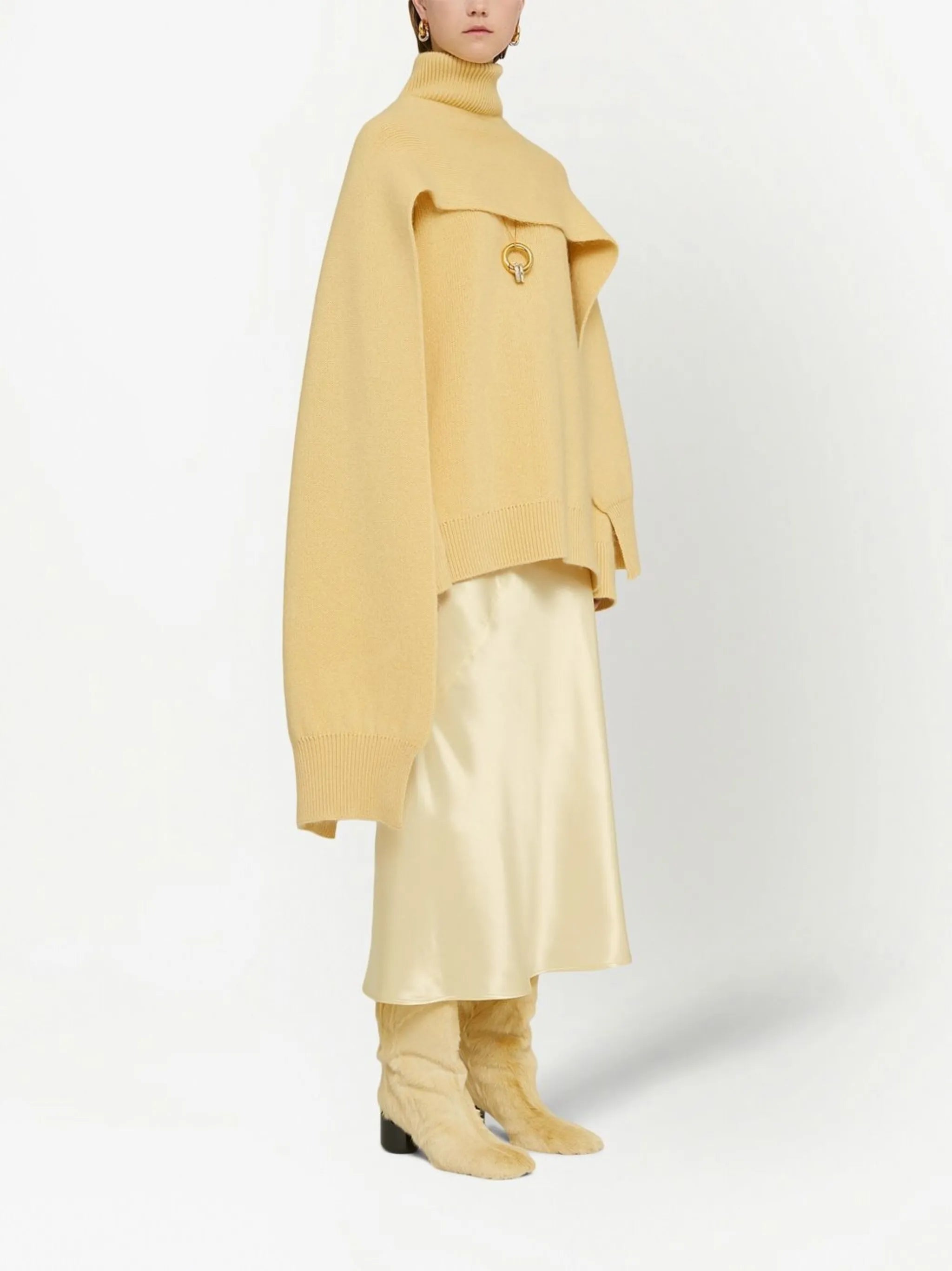 high-waist mid-calf skirt