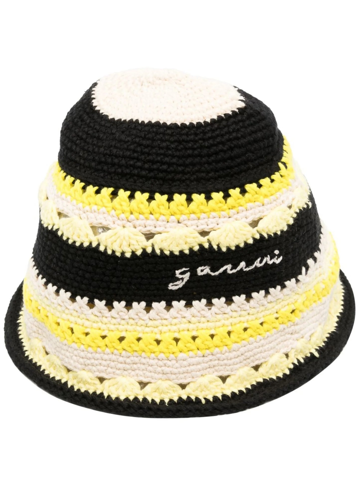 embroidered striped beanie hat