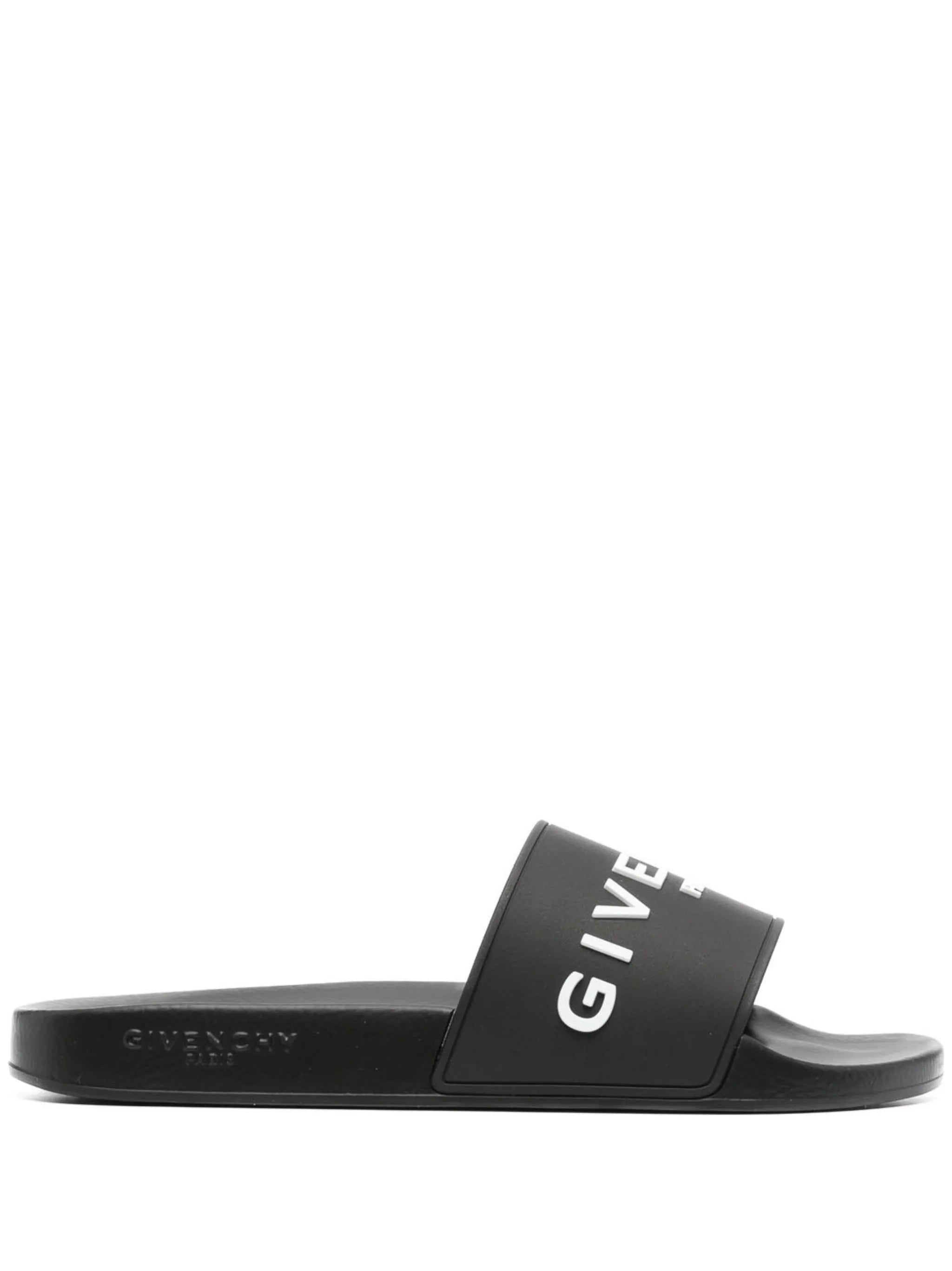 Black Logo-Print Pool Slides
