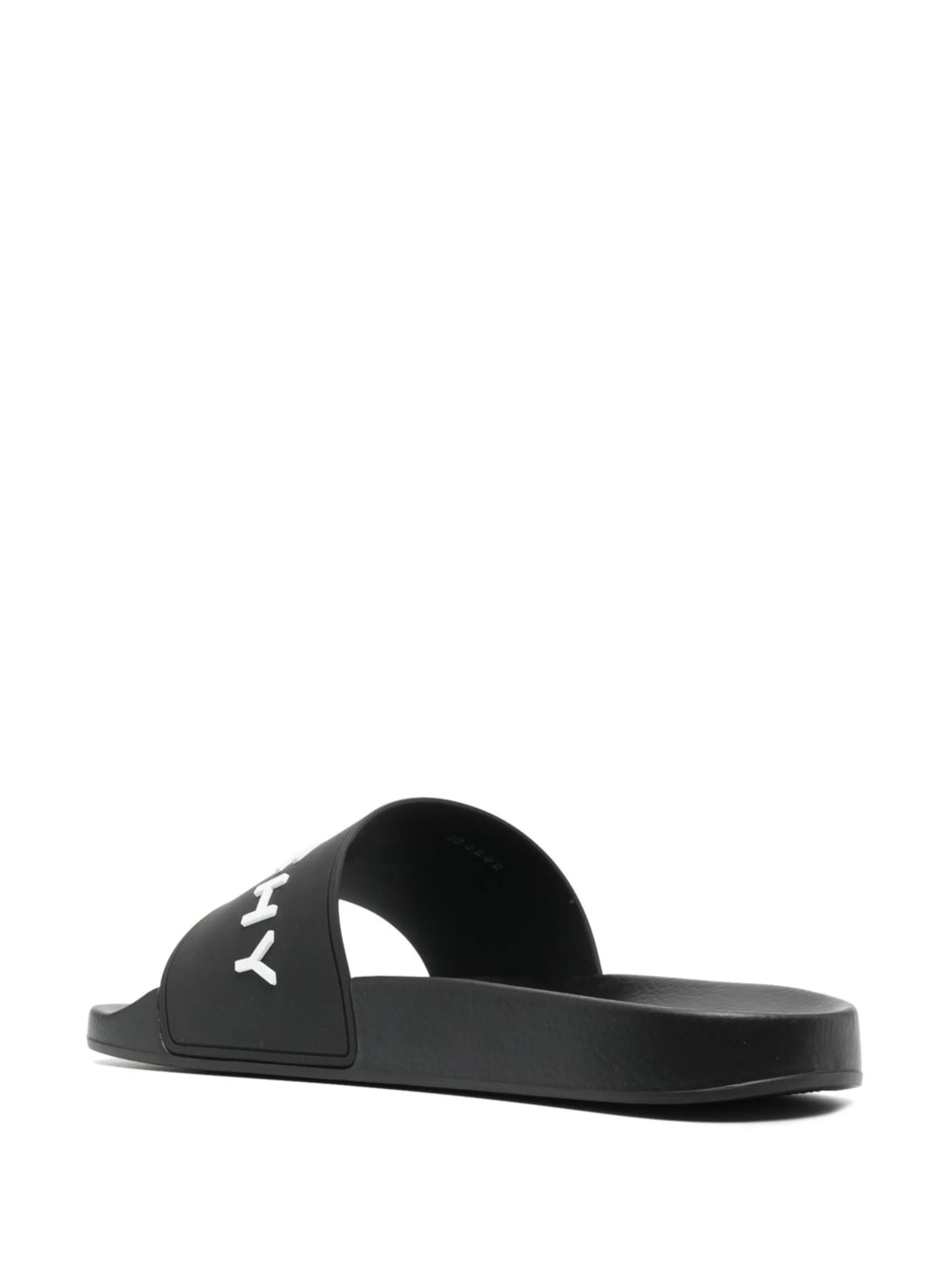 Black Logo-Print Pool Slides