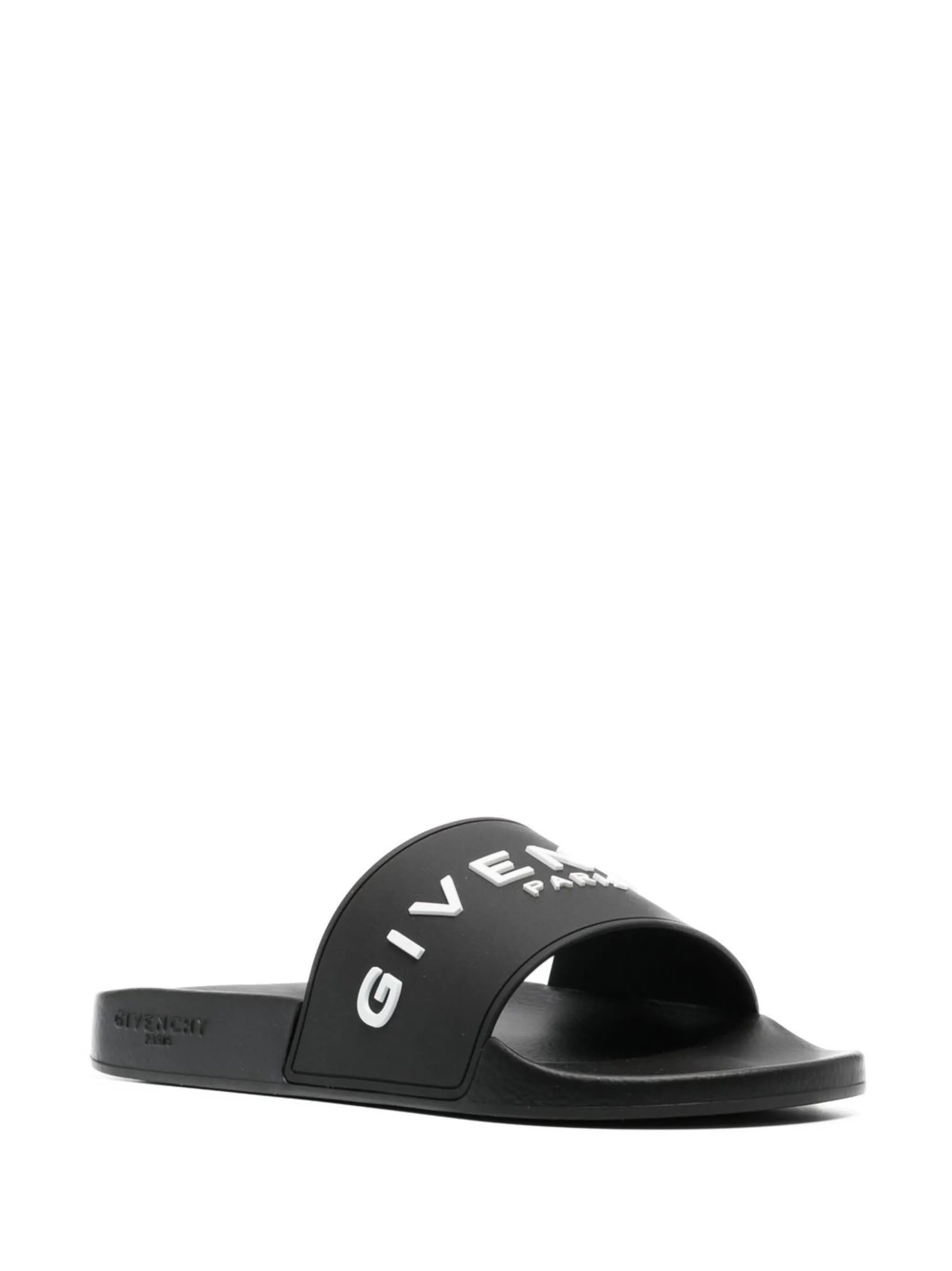 Black Logo-Print Pool Slides