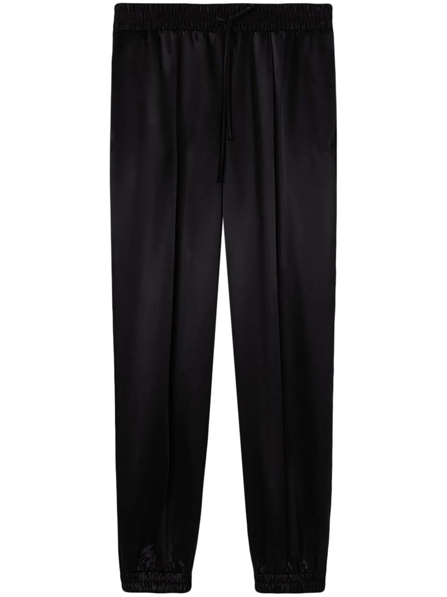 glossy-finish track pants