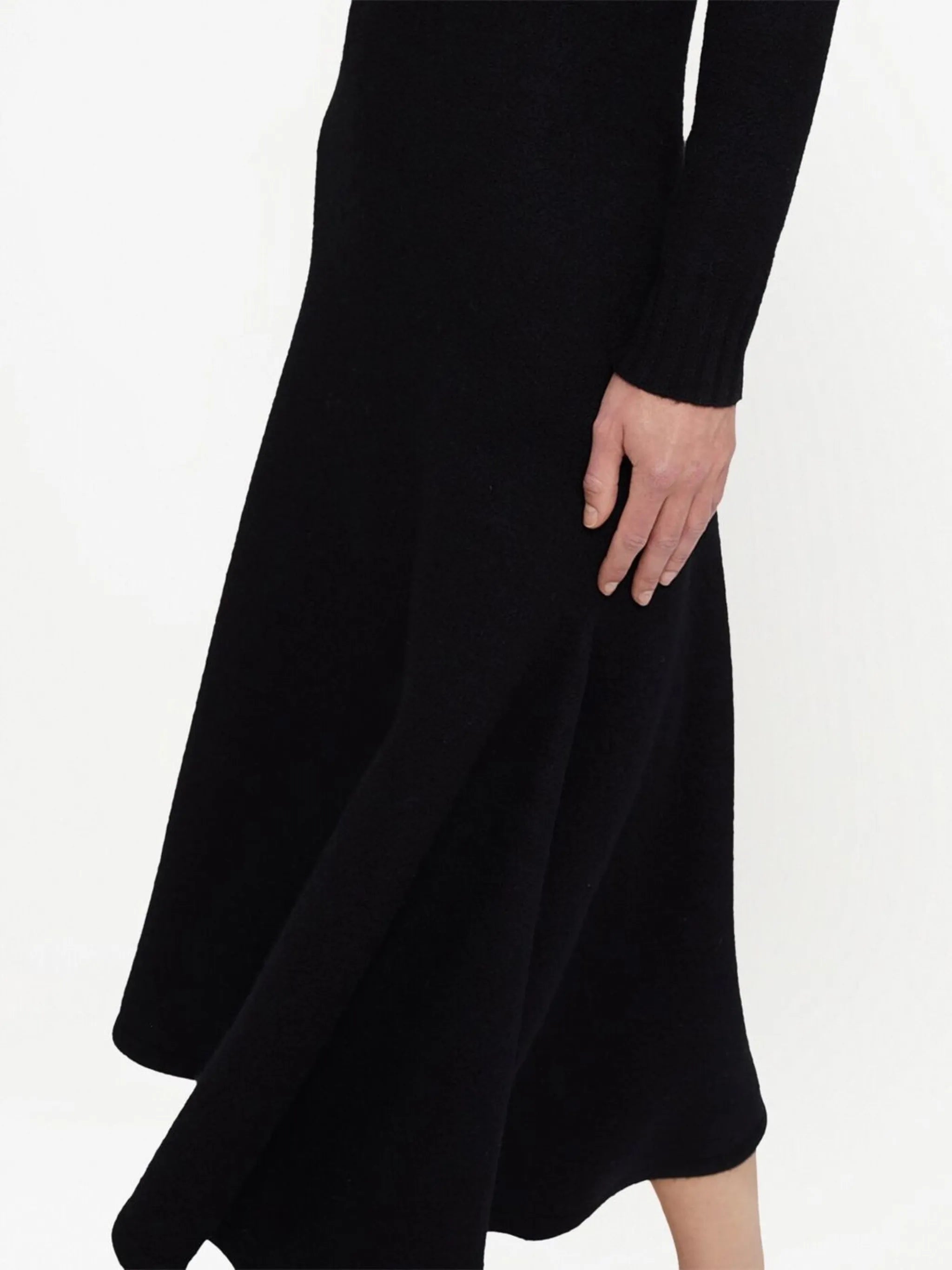 wool asymmetric midi-dress