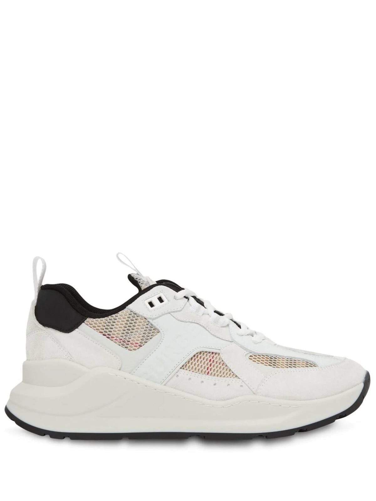 check mesh low-top sneakers