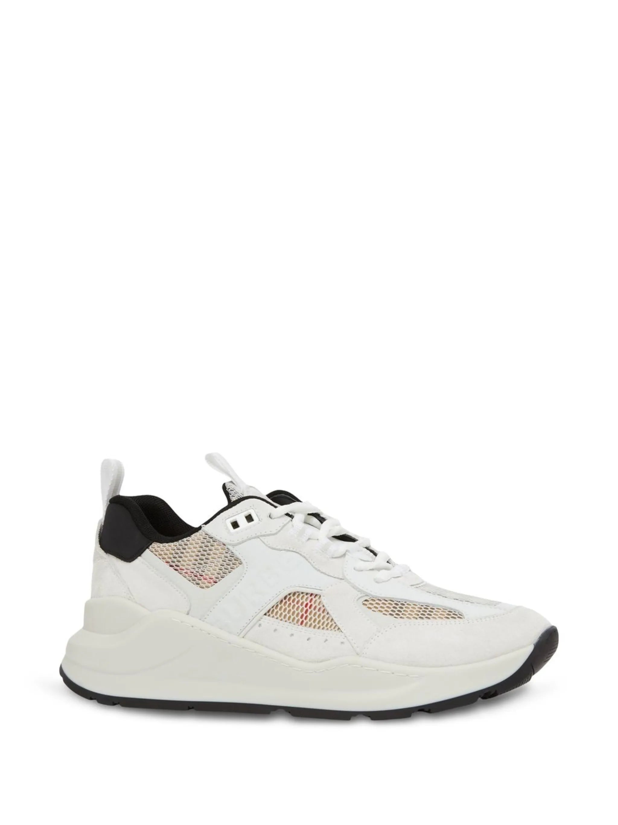 check mesh low-top sneakers