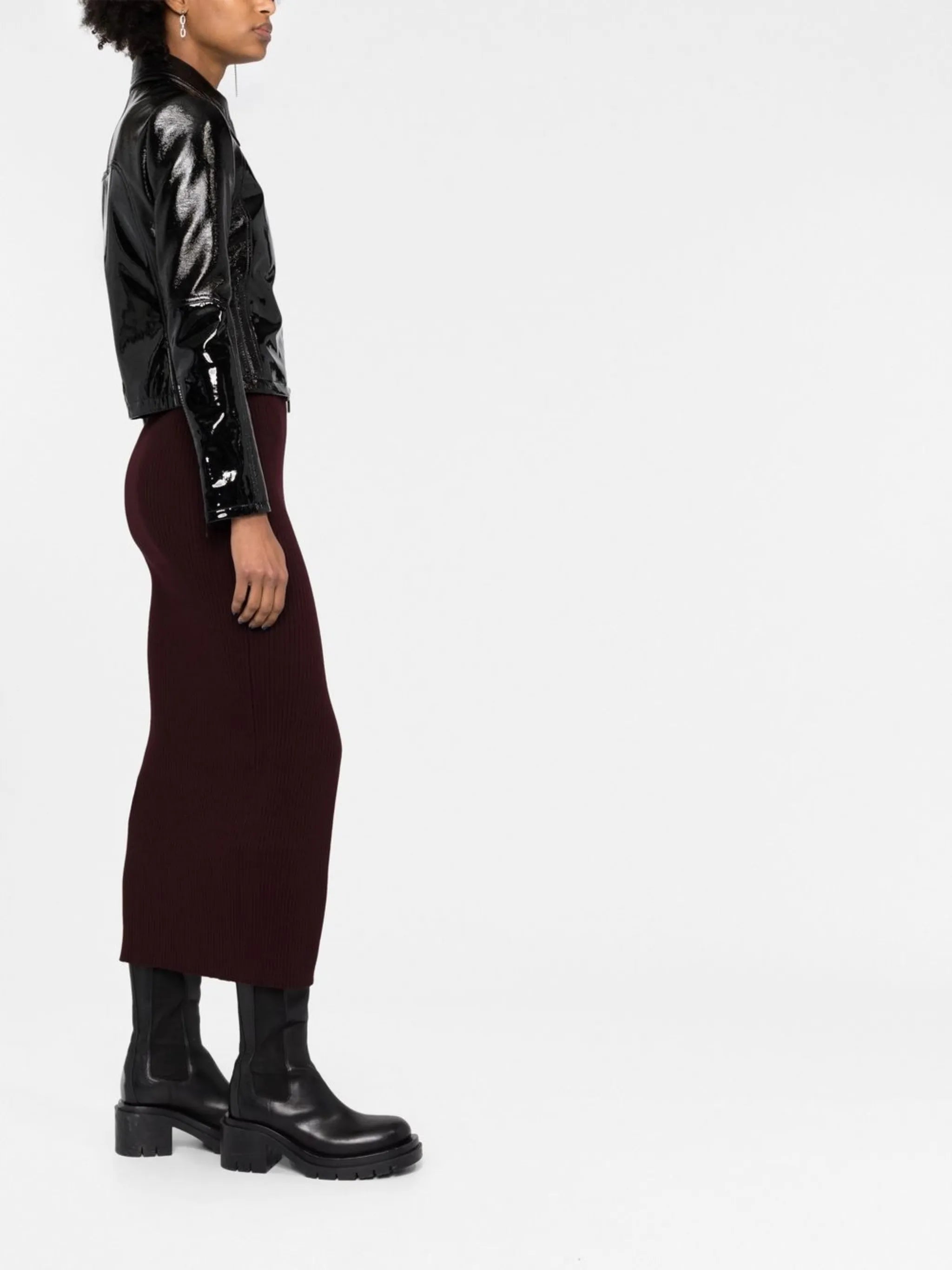 Geommetry vinyl zip-up jacket