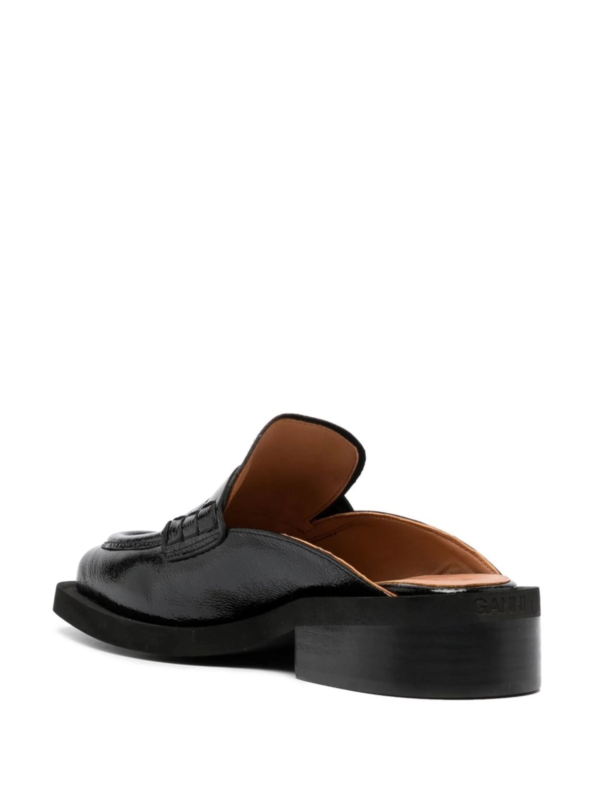 square-toe backless loafers
