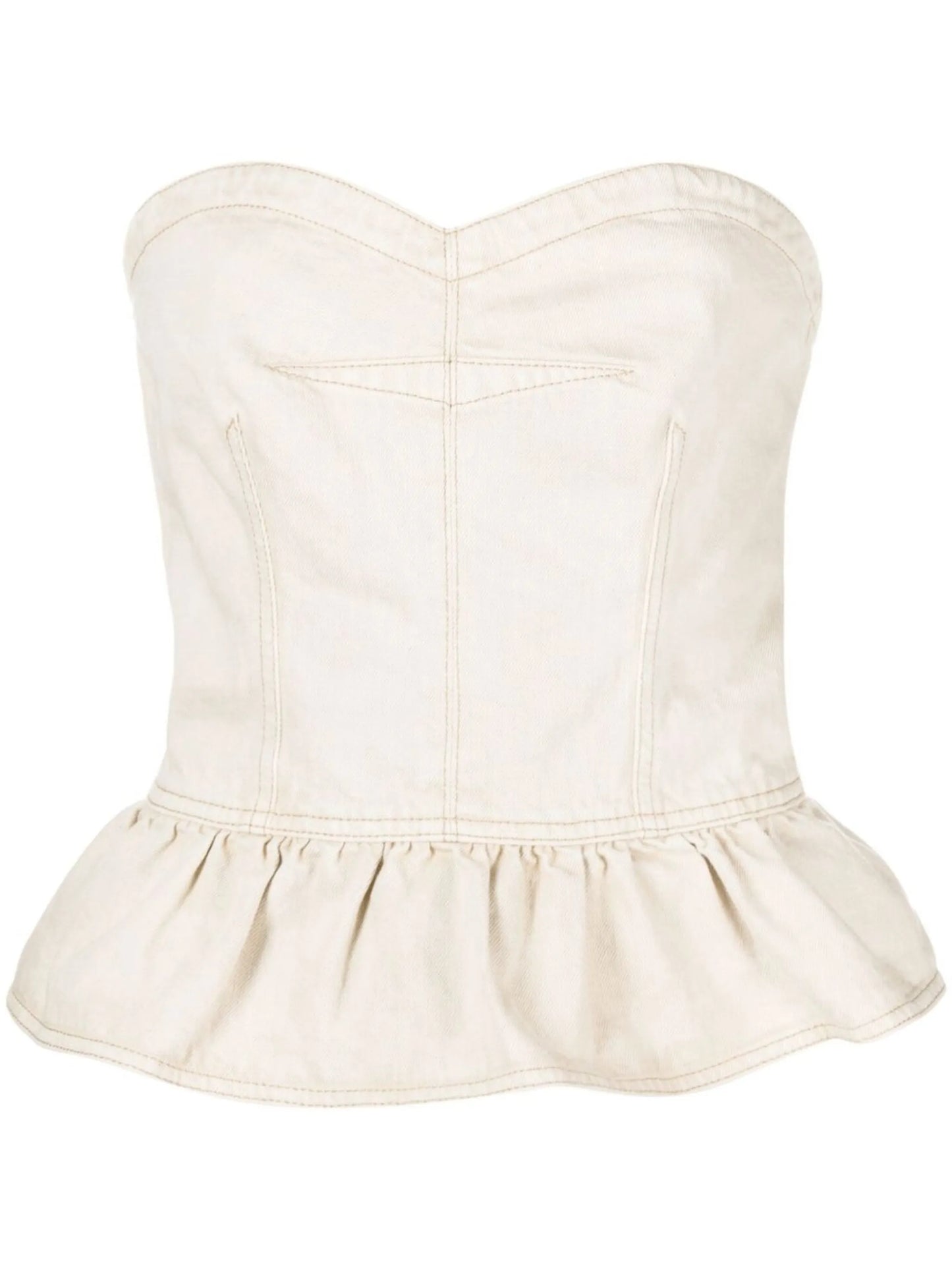 strapless denim top