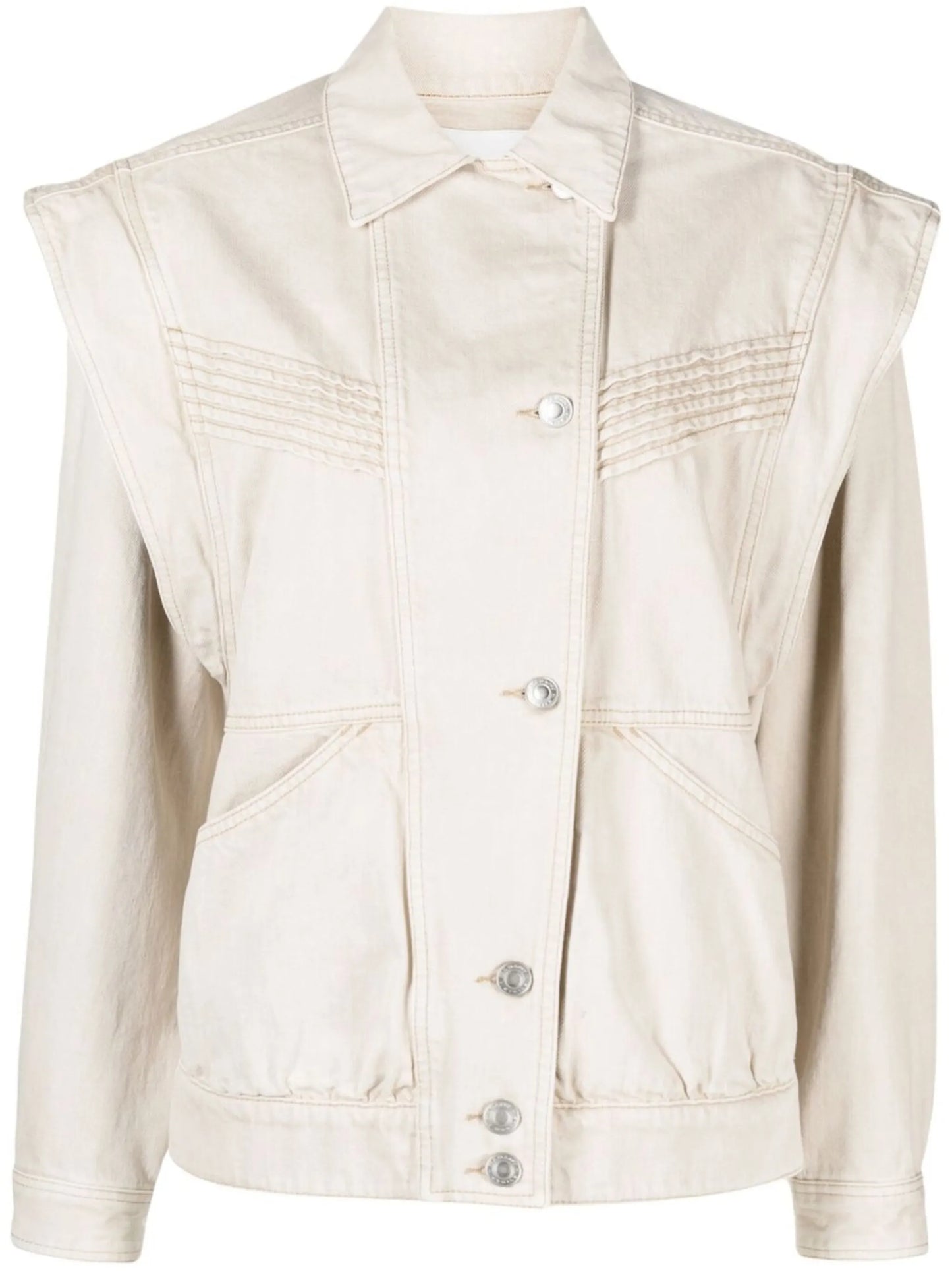 denim detachable-sleeve jacket