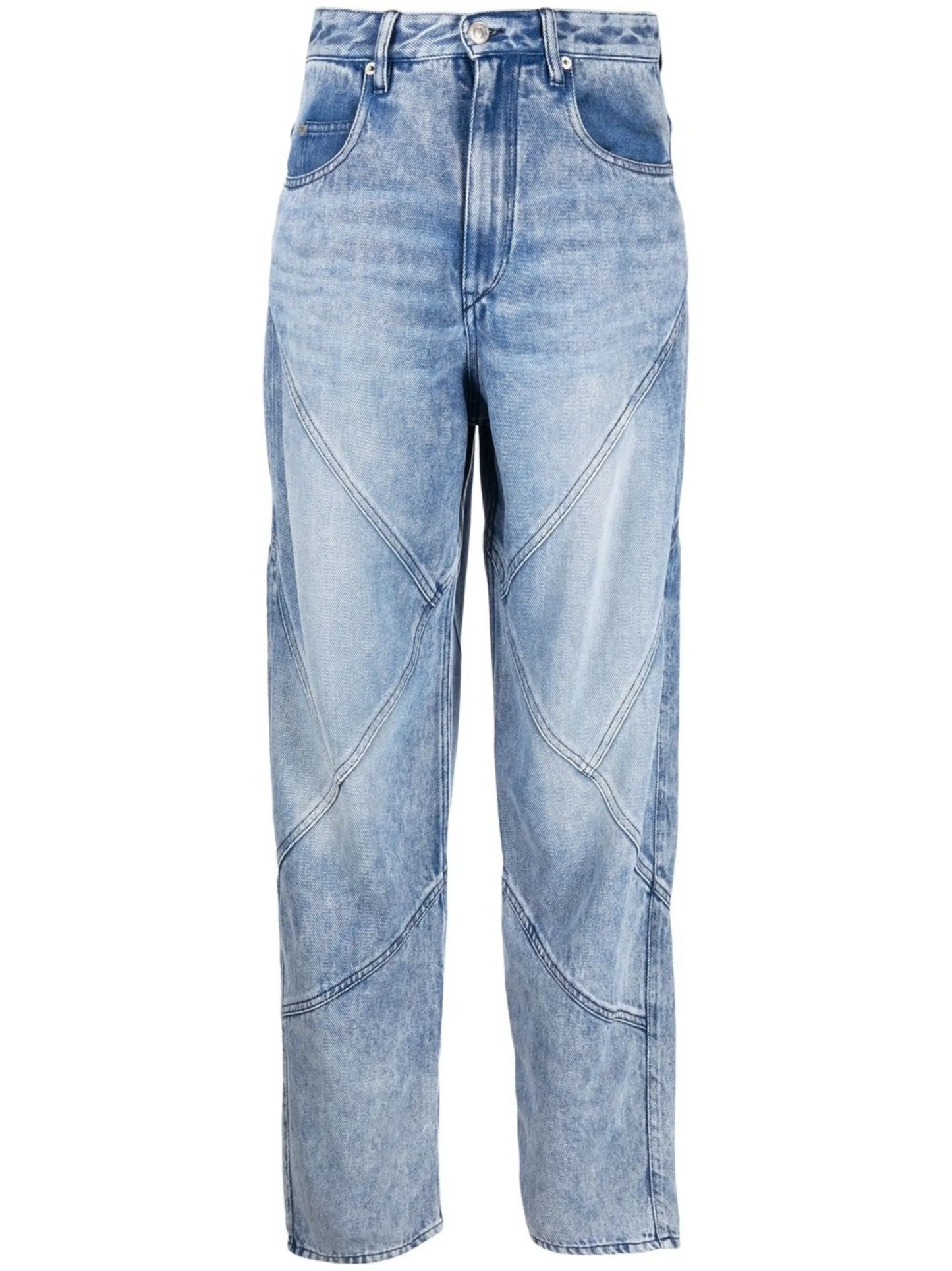 panelled straight-leg jeans