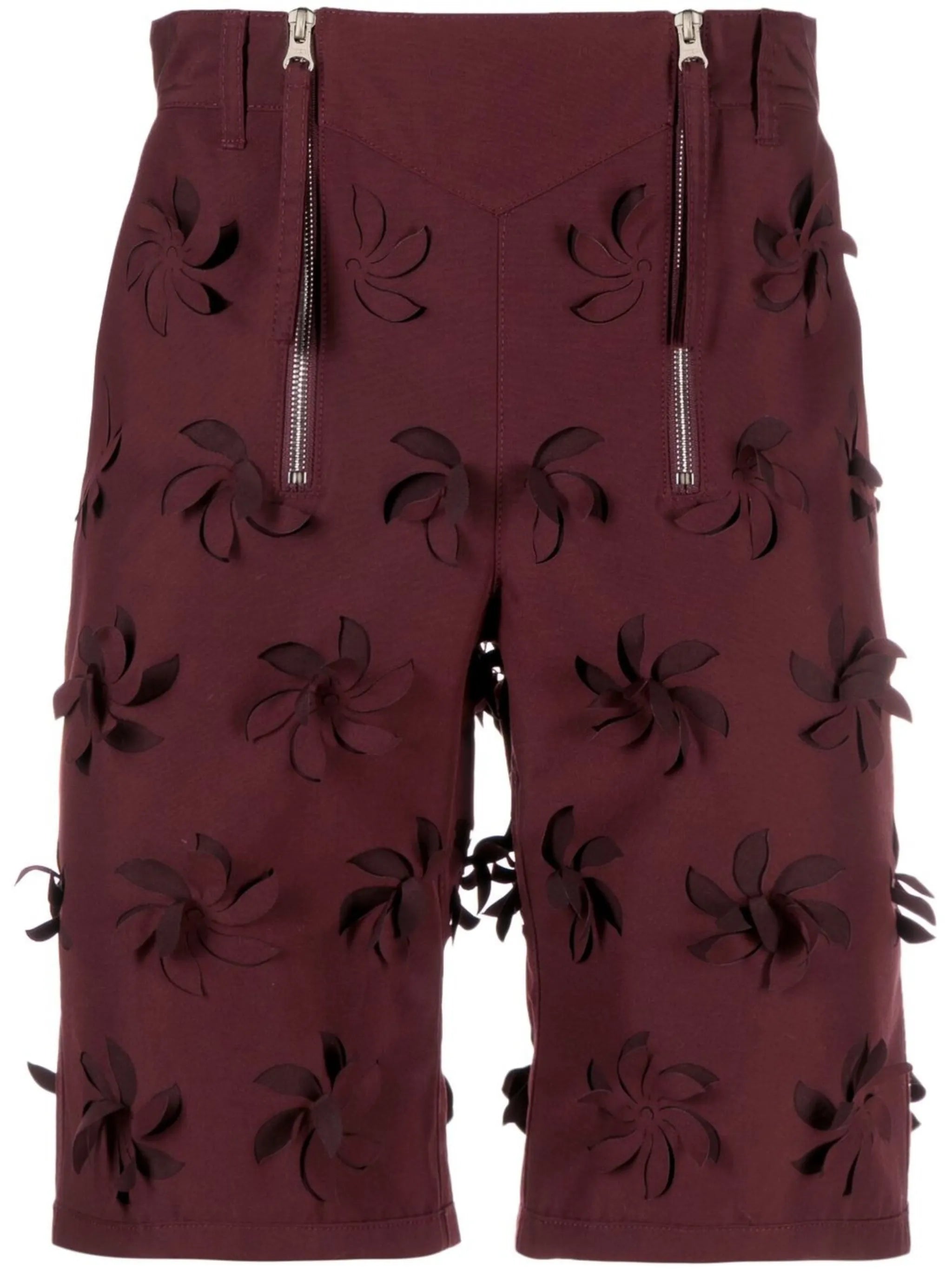 floral-appliqué Bermuda shorts