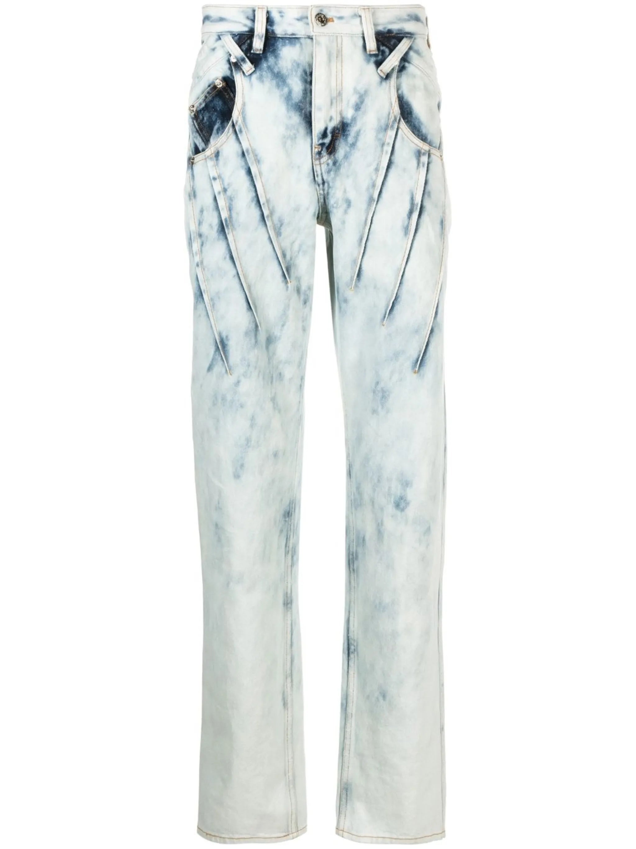 straight-leg washed jeans