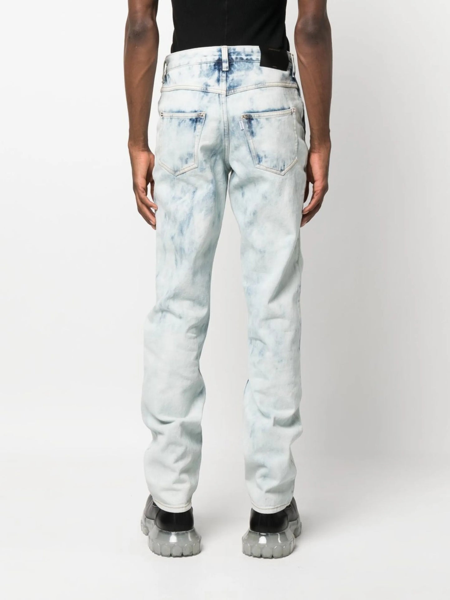 straight-leg washed jeans