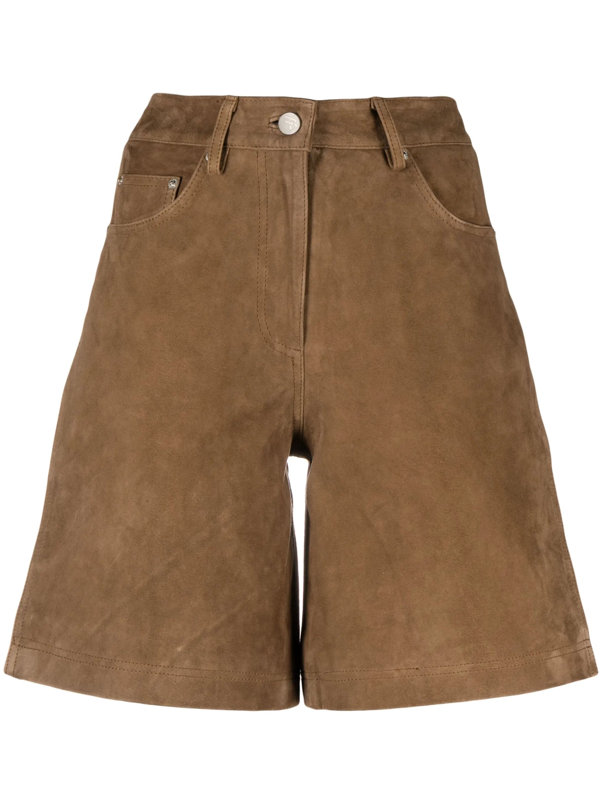suede bermuda shorts