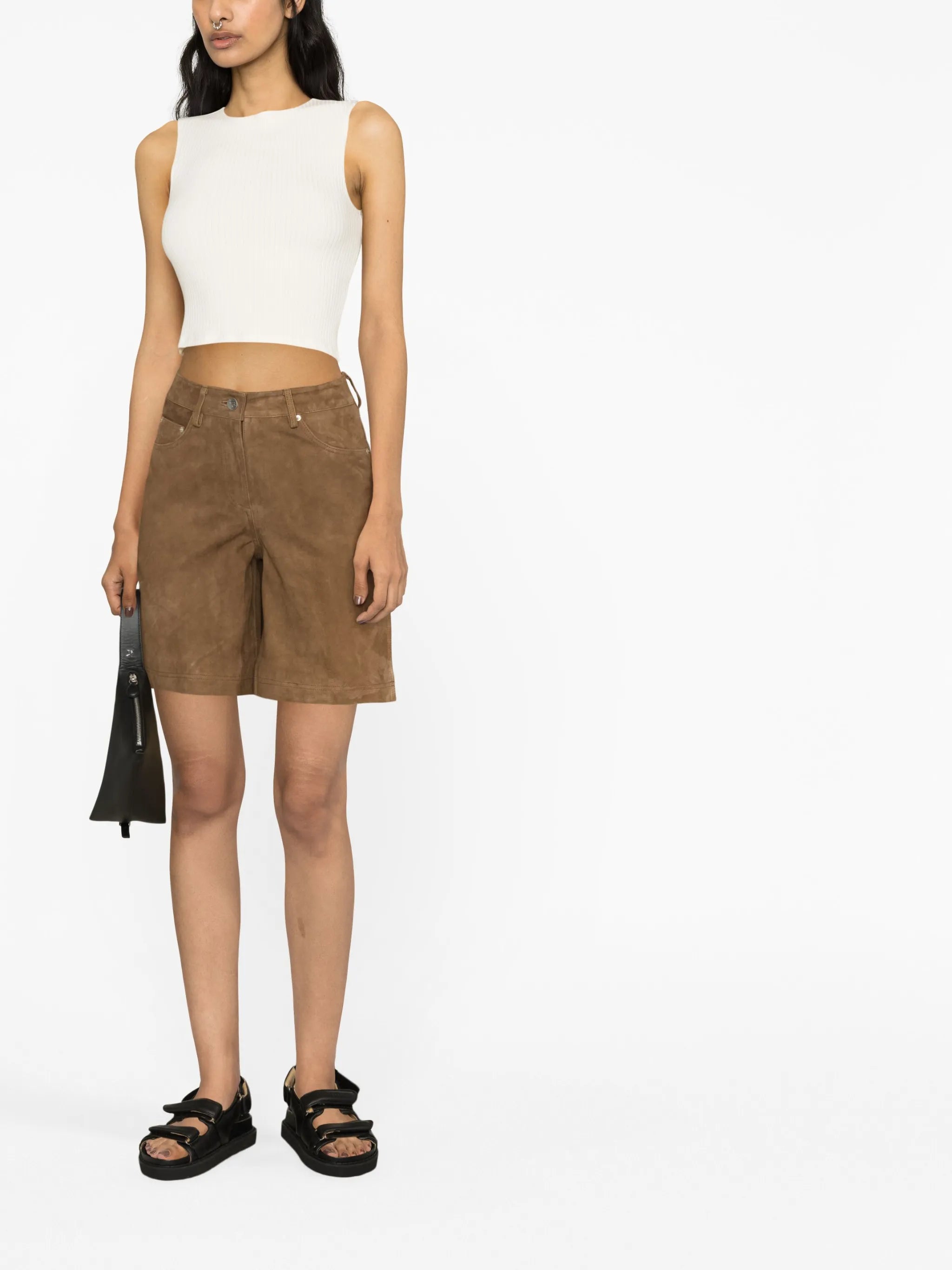 suede bermuda shorts