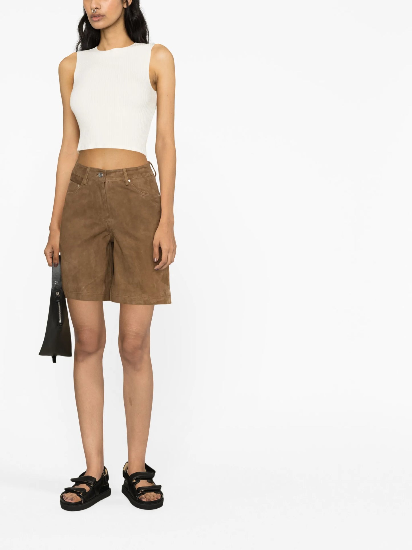 suede bermuda shorts