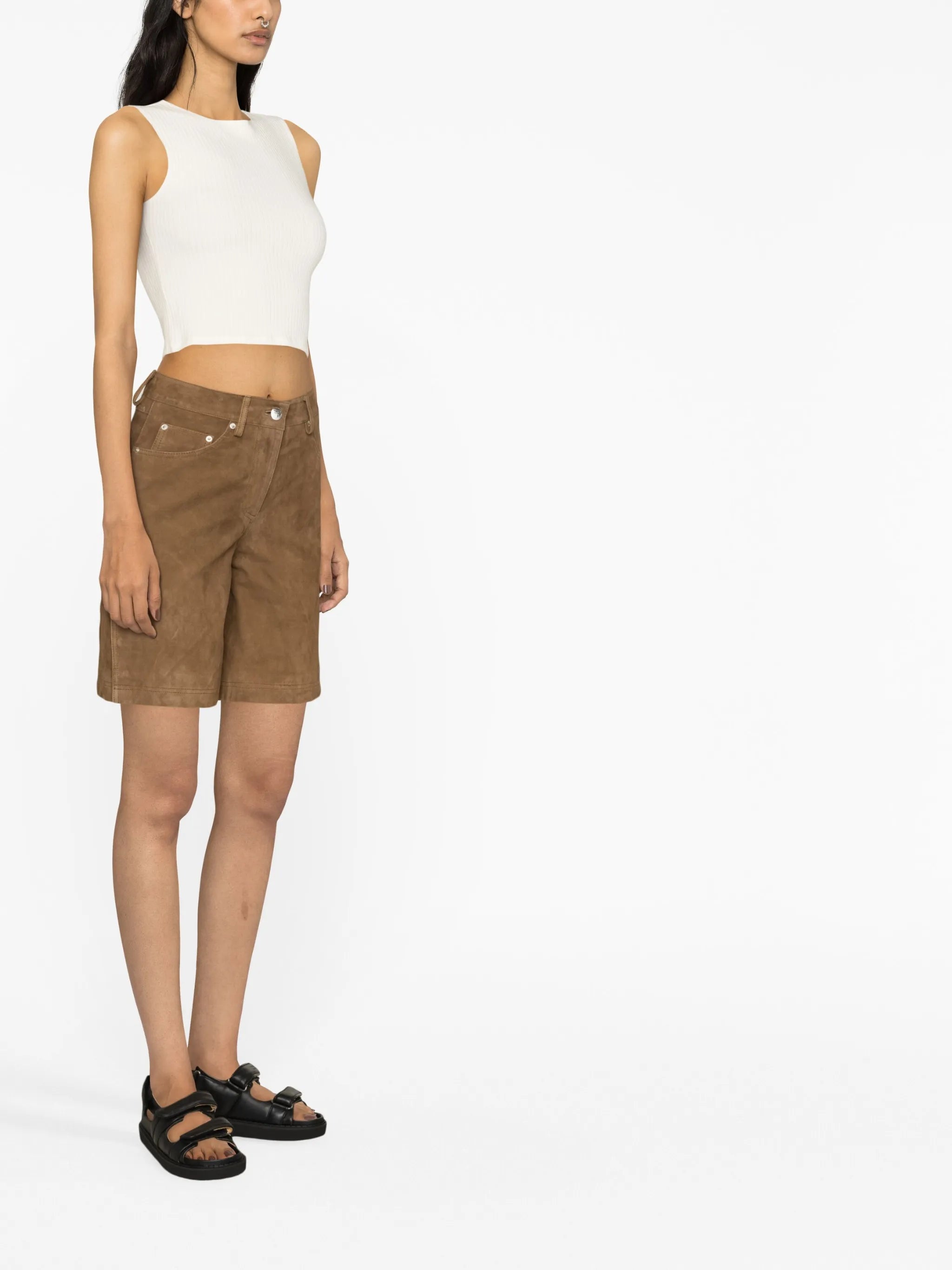 suede bermuda shorts