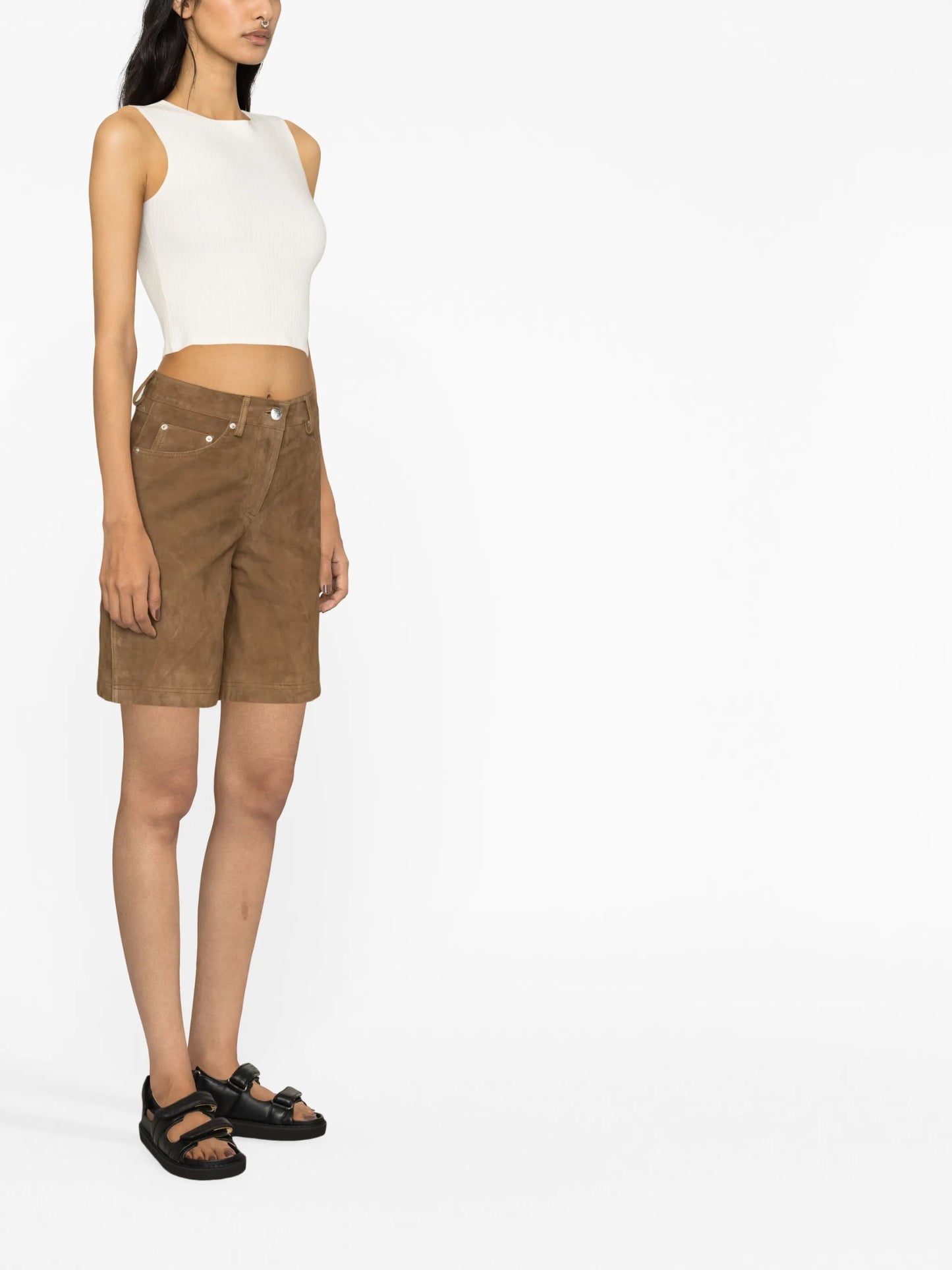 suede bermuda shorts